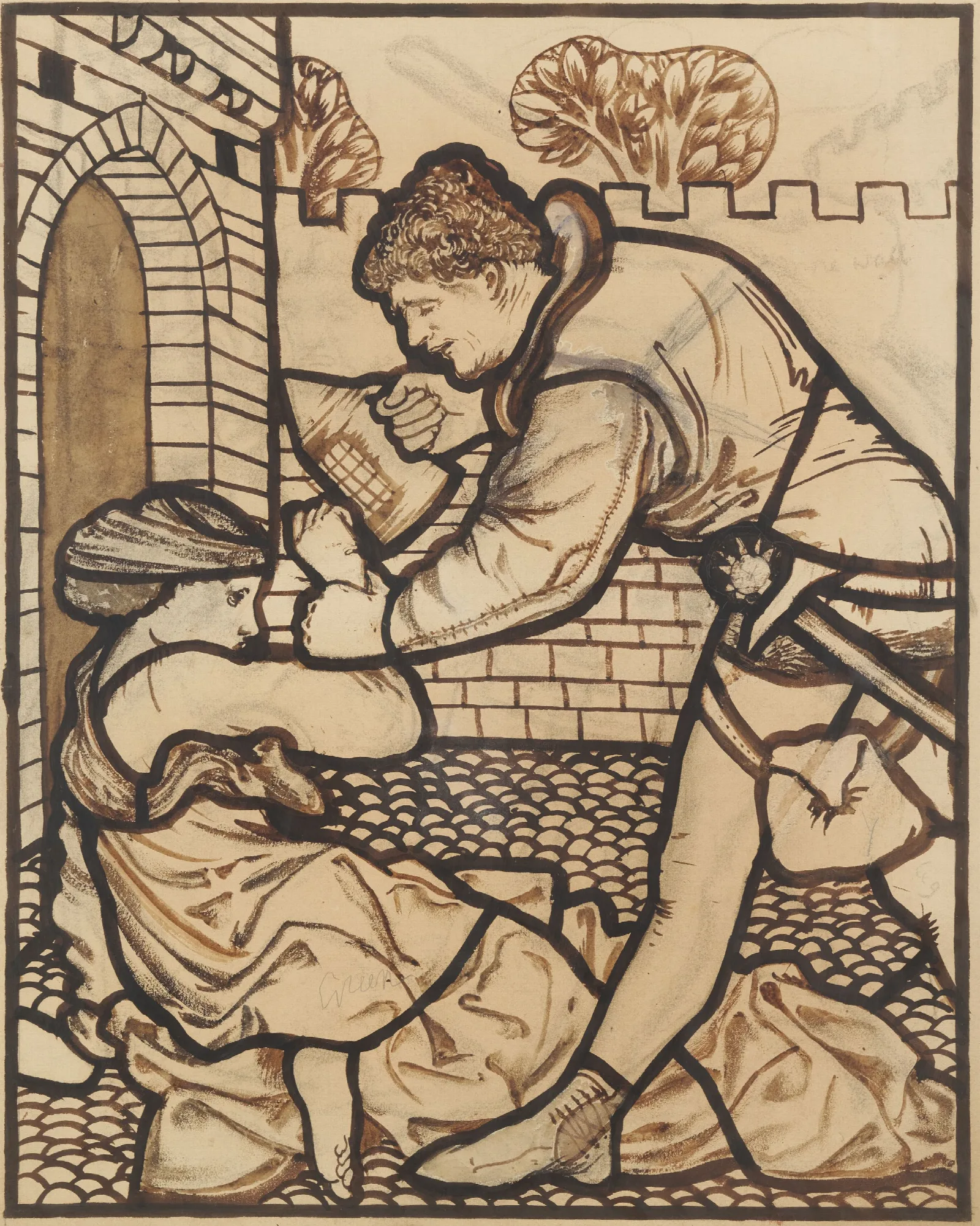 The Song Of Solomon The Watchman That Went About The City Wall Art by Sir Edward Coley Burne-Jones - Canvas Print