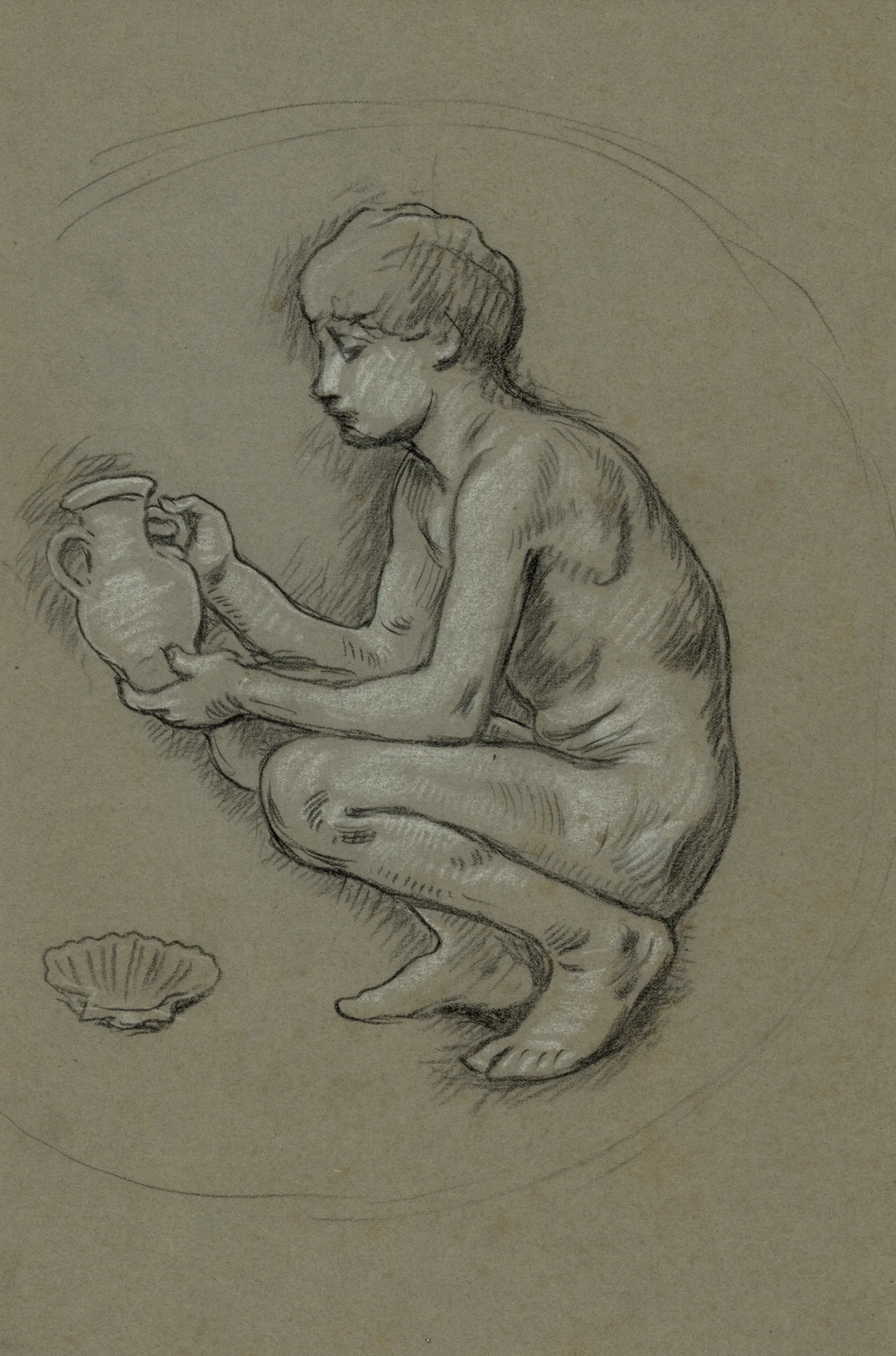 Study Of Figure Of Arts Wall Art by Elihu Vedder - Canvas Print