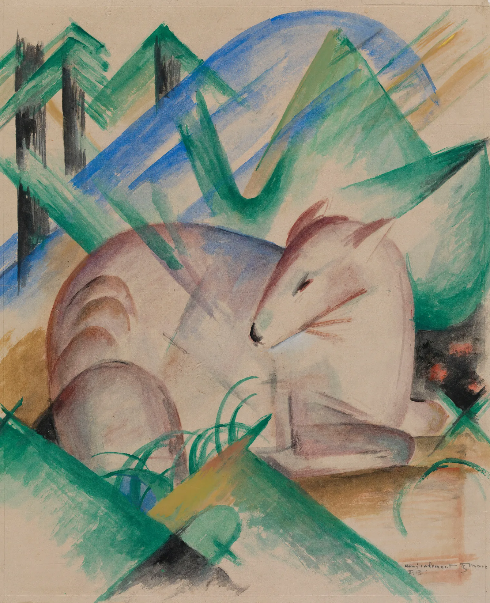 Red Deer Wall Art by Franz Marc - Canvas Print