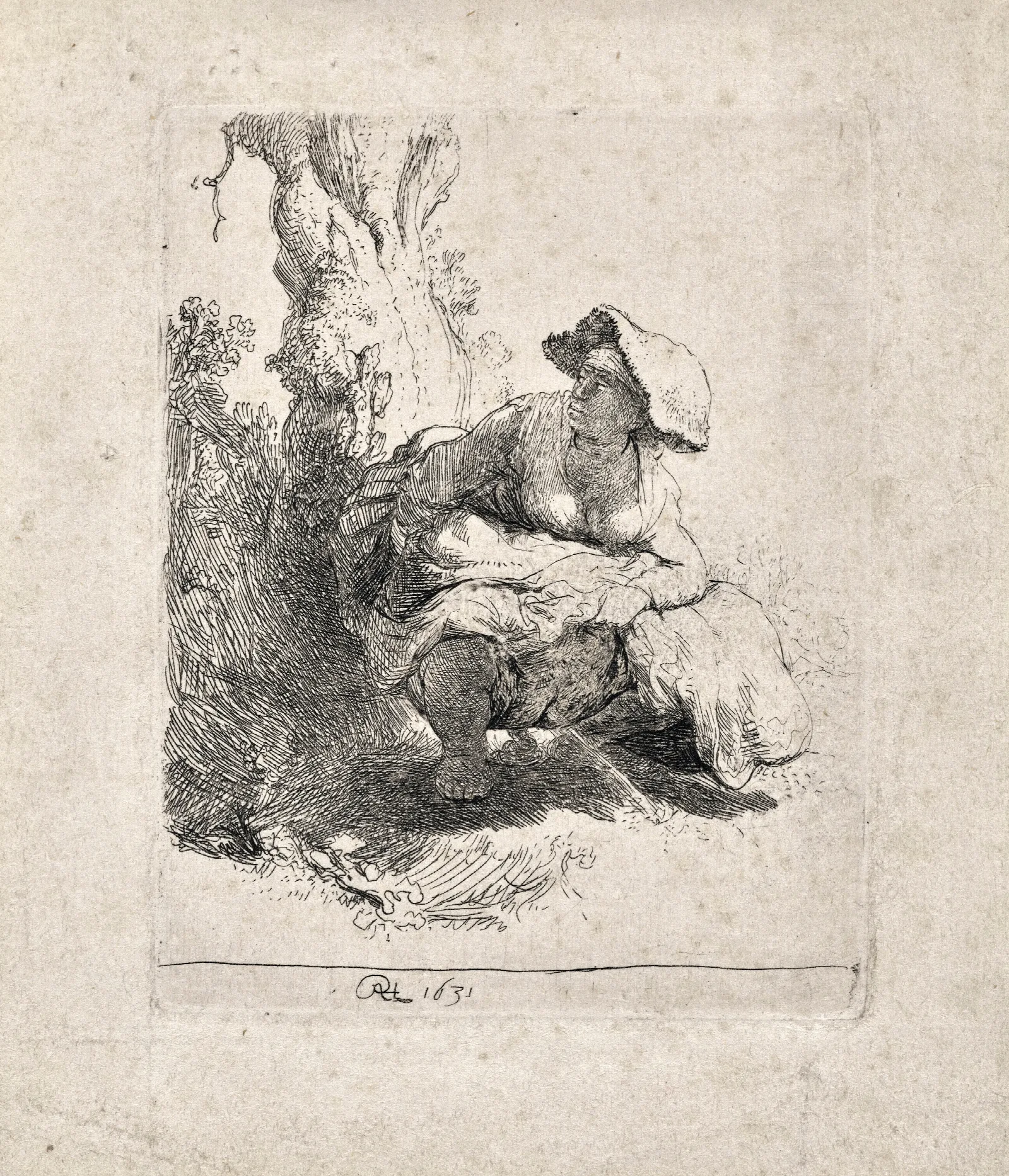 A Woman Making Water Wall Art by Rembrandt van Rijn - Canvas Print
