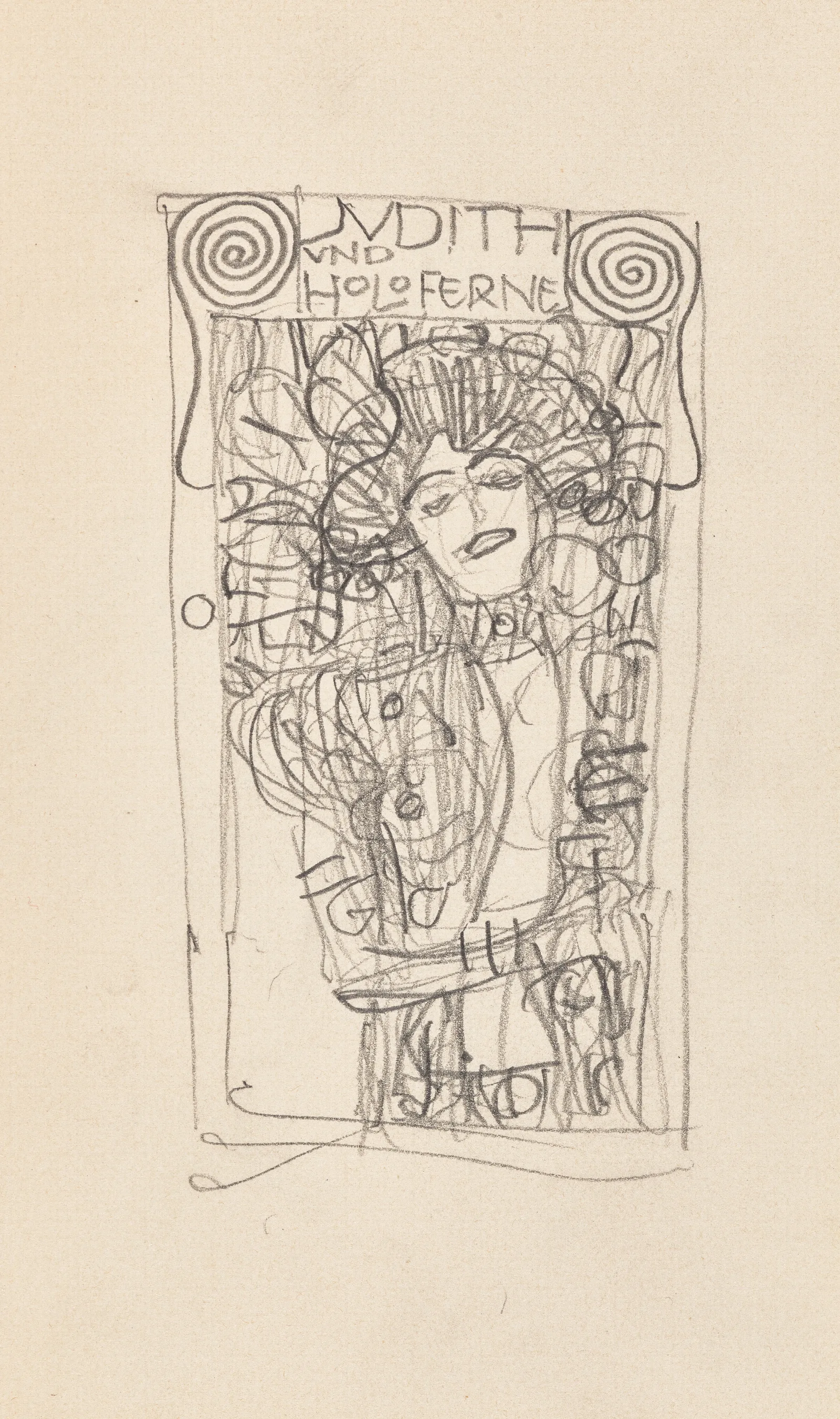 Draft For The Painting Judith I Wall Art by Gustav Klimt - Canvas Print