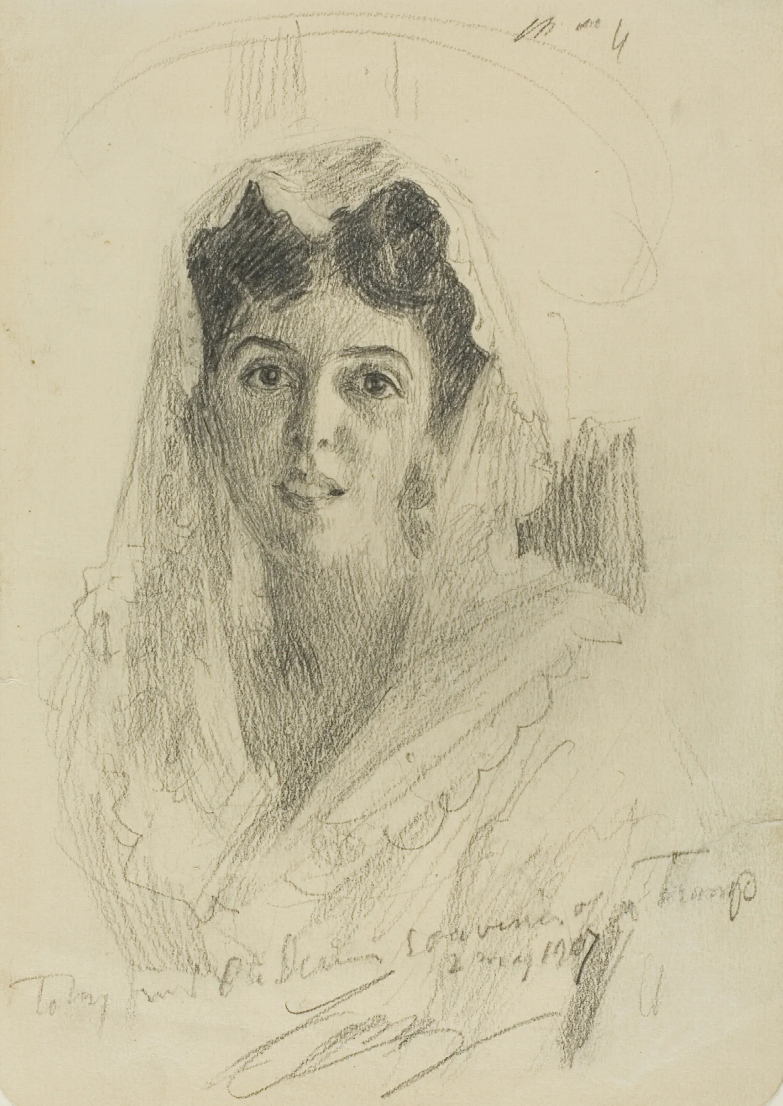 Head Of A Woman En Face Wall Art by Anders Zorn - Canvas Print