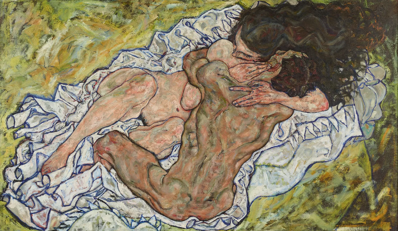 Die Umarmung Wall Art by Egon Schiele - Canvas Print