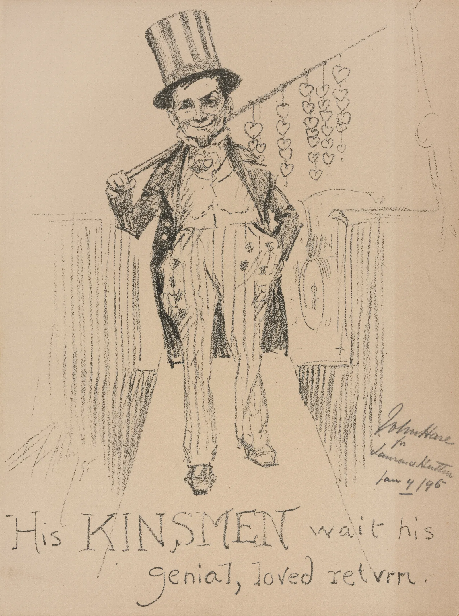 His Kinsmen Wait His Genial Loved Return Wall Art by Edwin Austin Abbey - Canvas Print