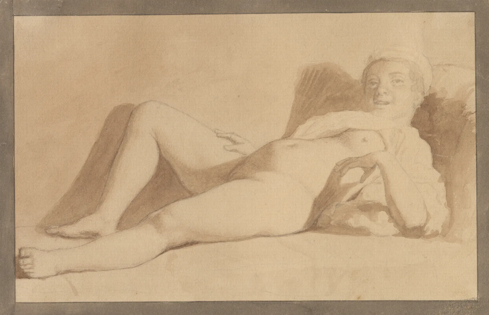 Reclining Female Nude 3 Wall Art by Christoffer Wilhelm Eckersberg - Canvas Print