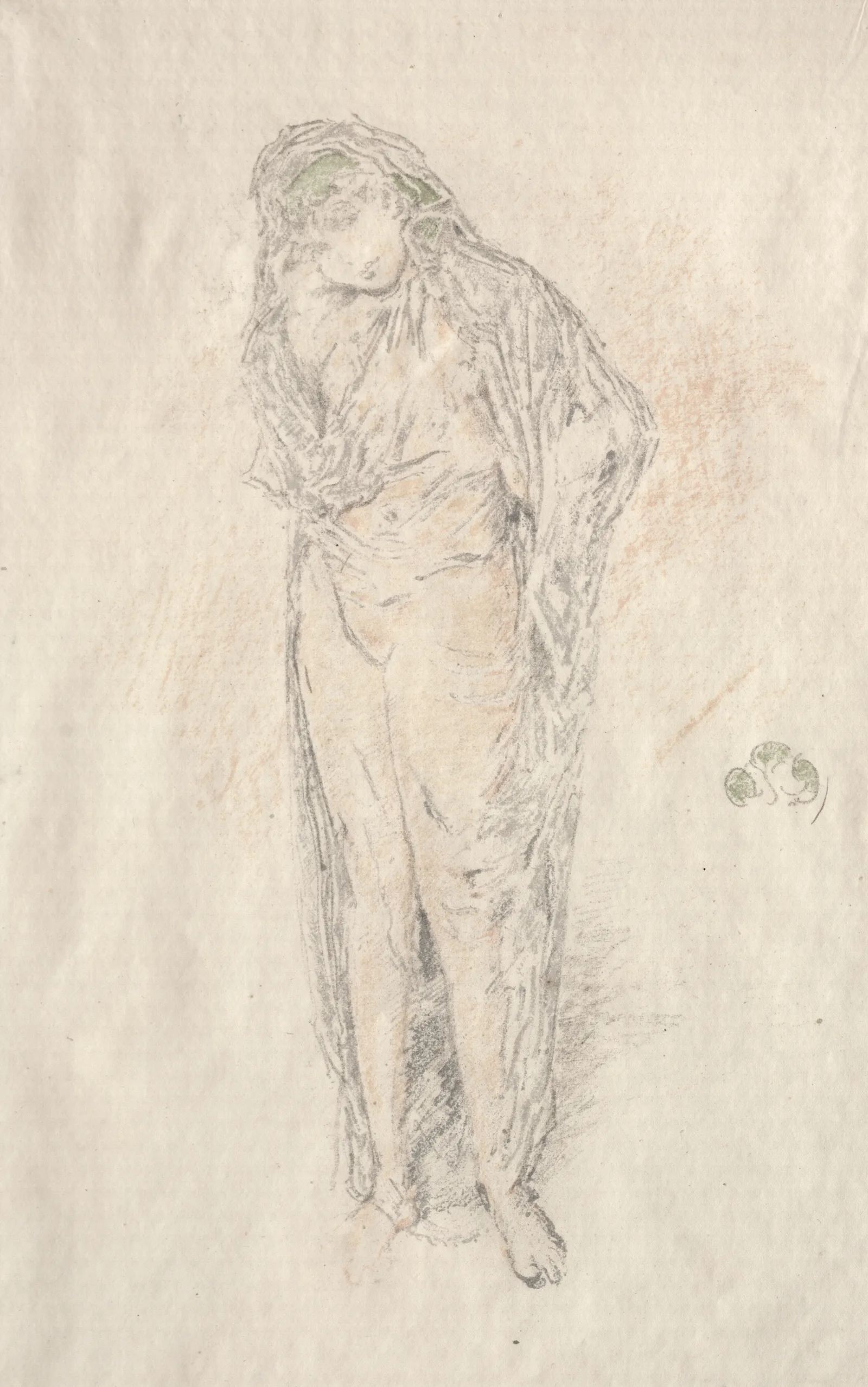 Draped Figure Standing 2 Wall Art by James Abbott McNeill Whistler - Canvas Print