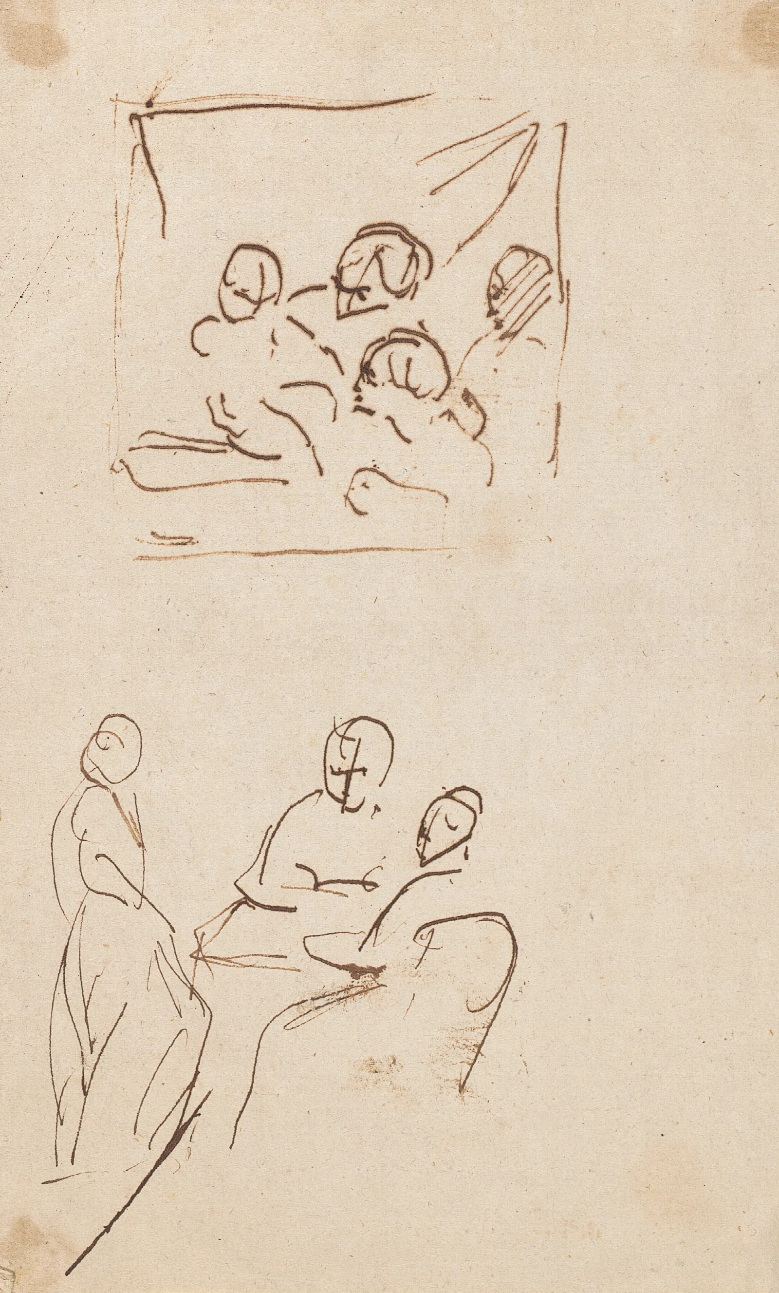 Two Sketches Of Group Wall Art by Sir Joshua Reynolds - Canvas Print