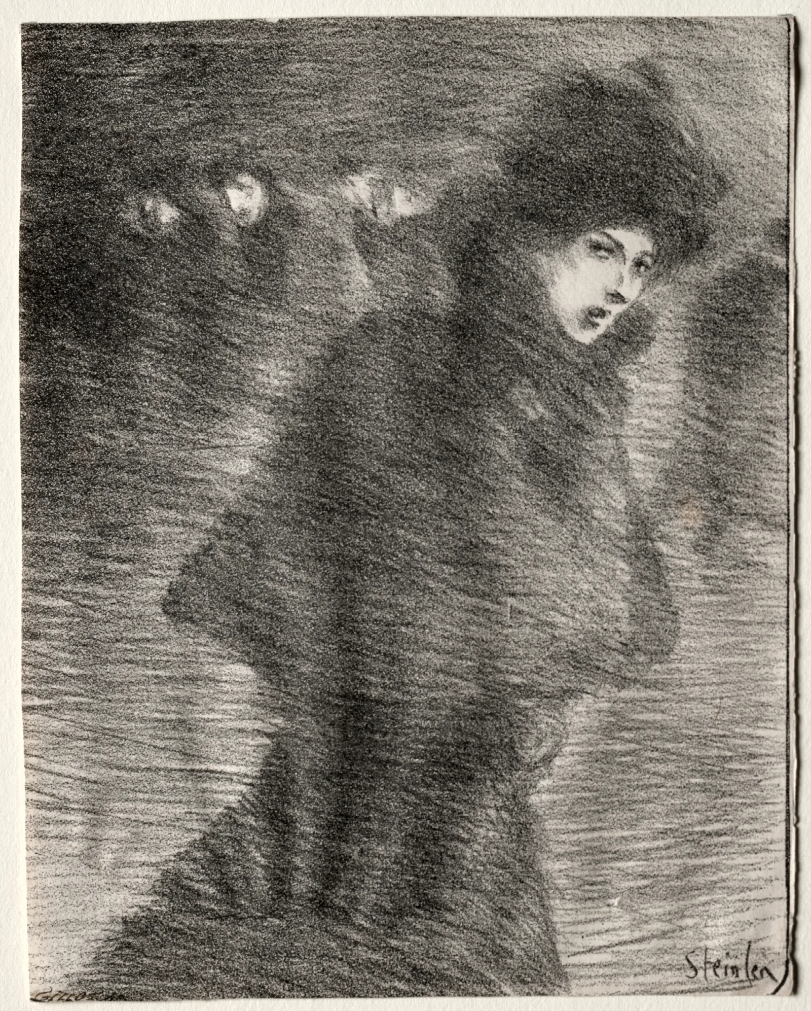 A Woman Passing Wall Art by Théophile Alexandre Steinlen - Canvas Print