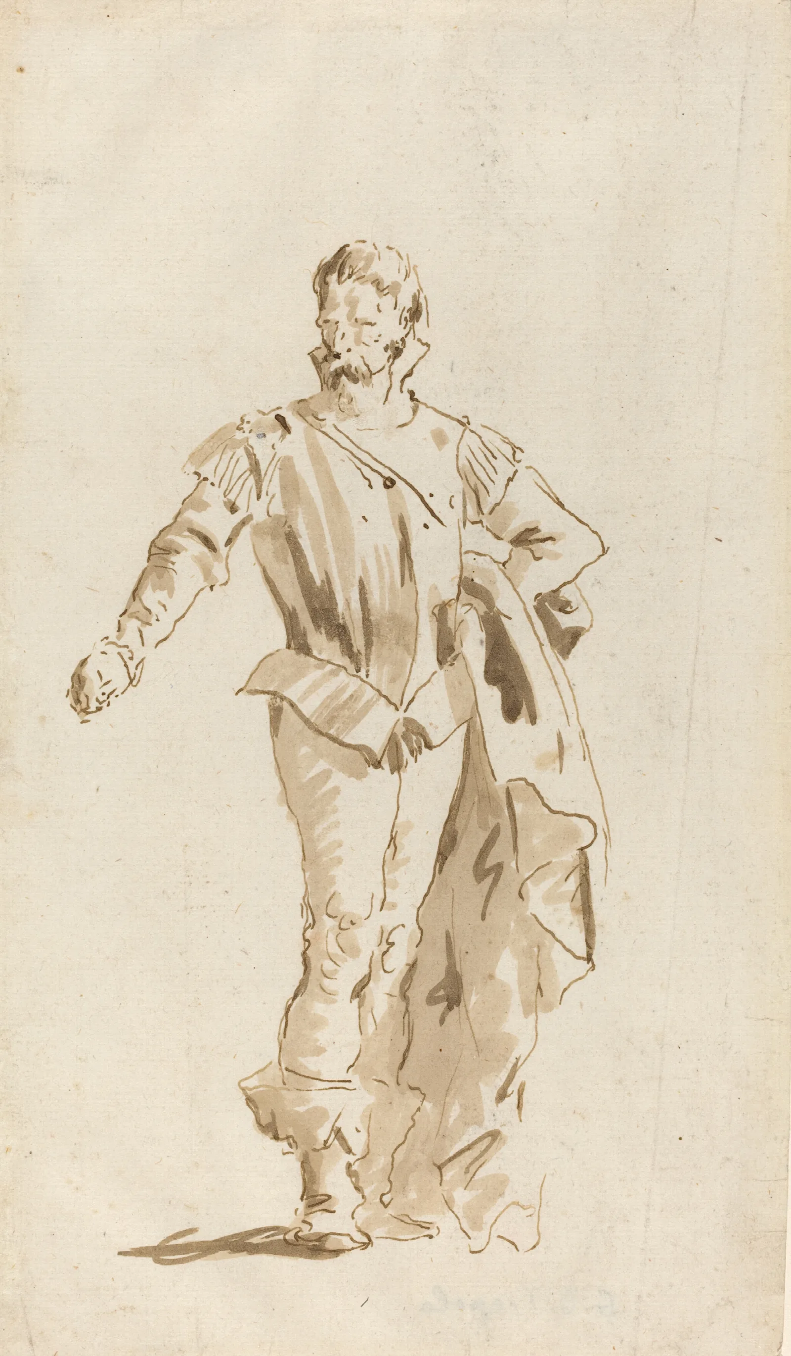 Standing Man In Sixteenth Century Costume Wall Art by Giovanni Battista Tiepolo - Canvas Print
