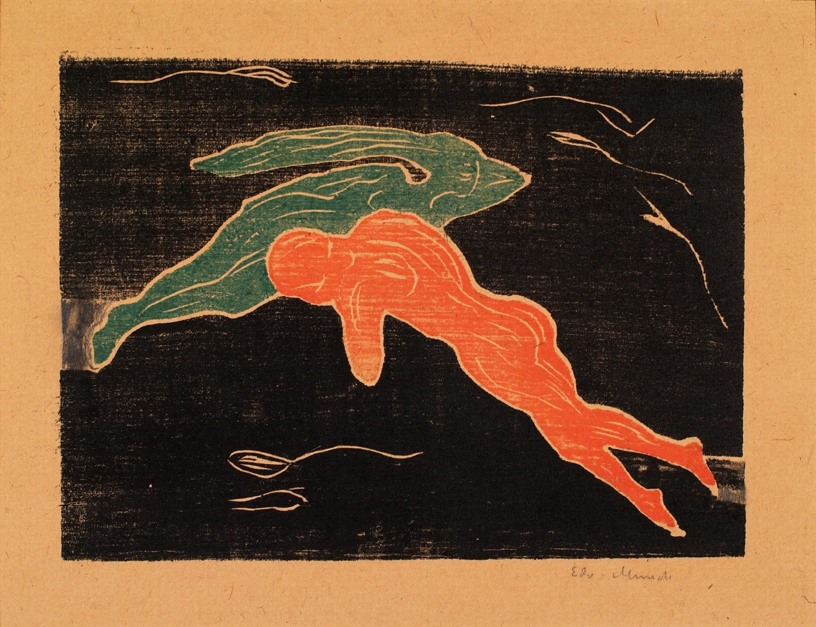 Encounter In Space Wall Art by Edvard Munch - Canvas Print
