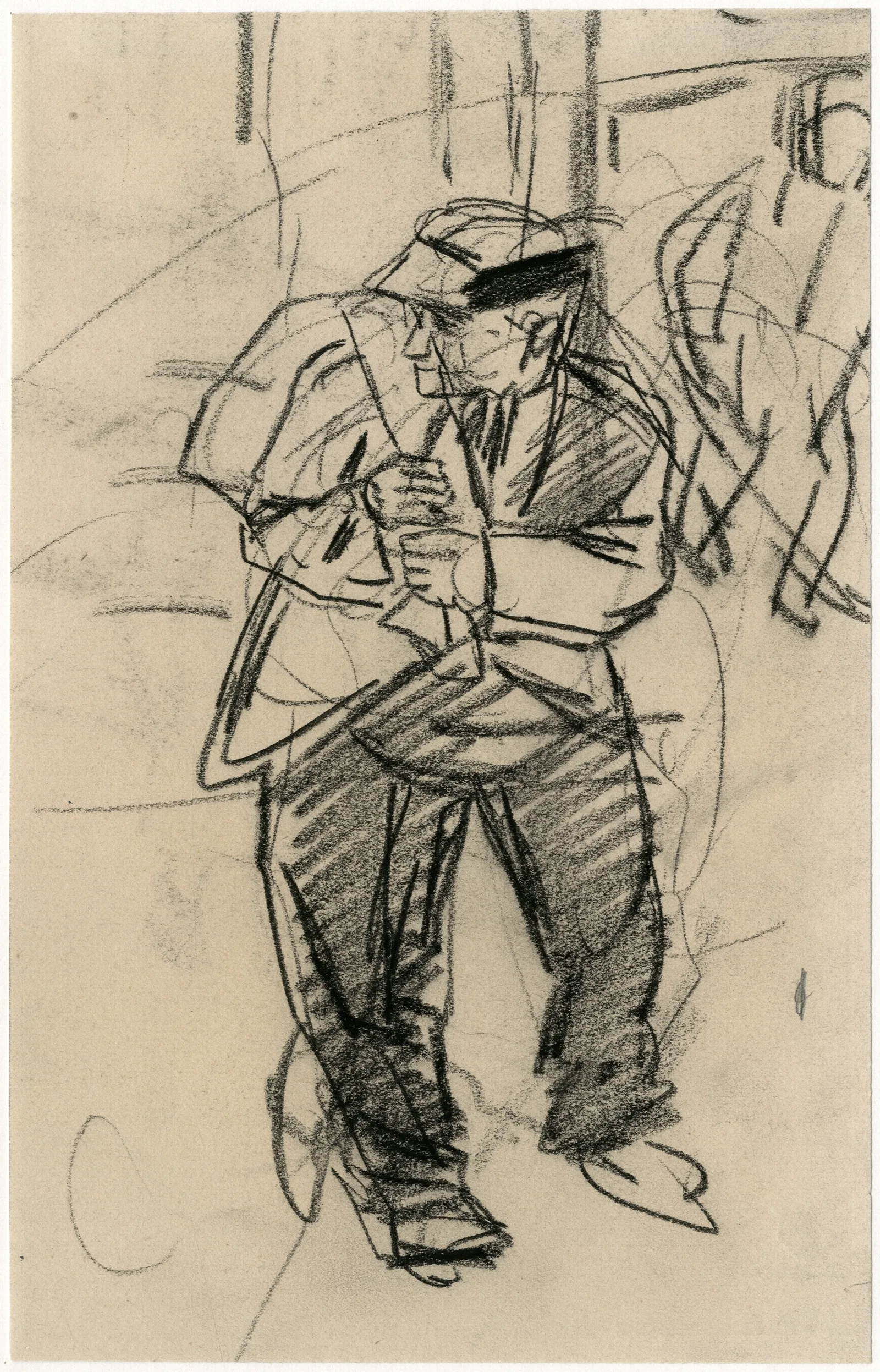 Man Met Zak Over Schouder Wall Art by Isaac Israëls - Canvas Print