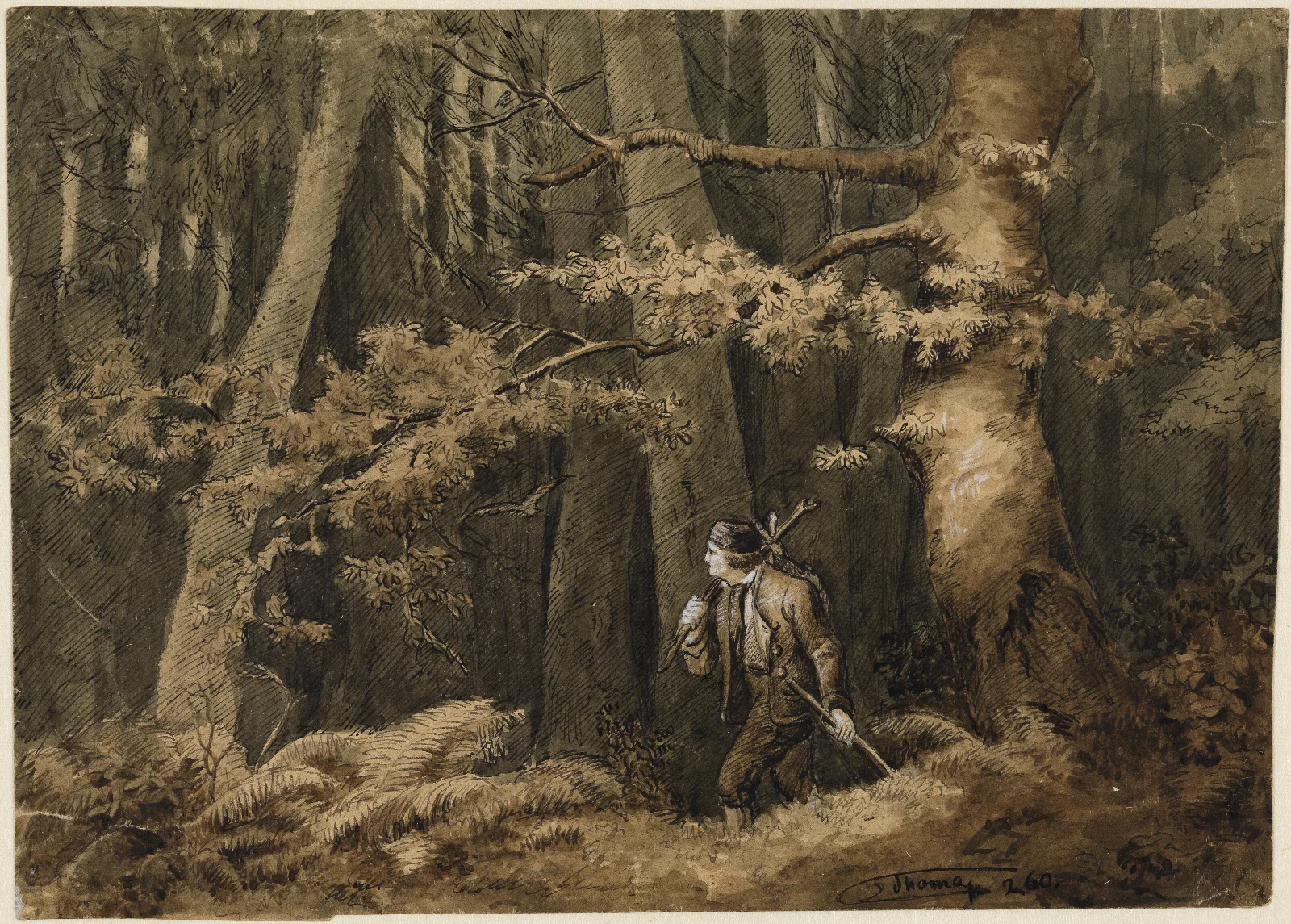 Der Jager Im Wald Wall Art by Hans Thoma - Canvas Print