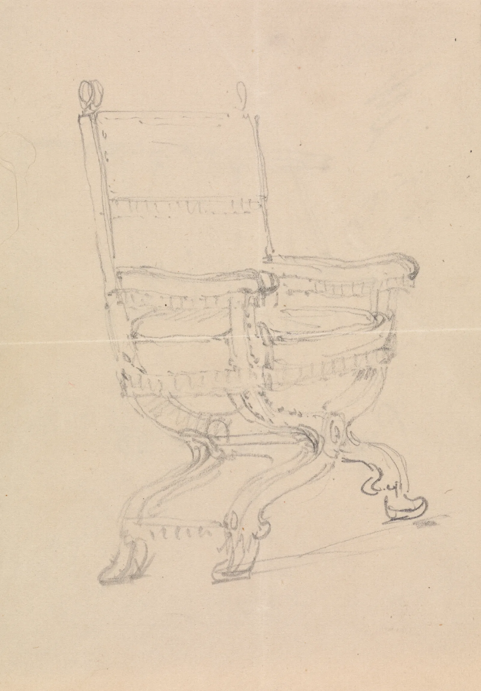 Study Of A Chair Wall Art by Robert Smirke - Canvas Print