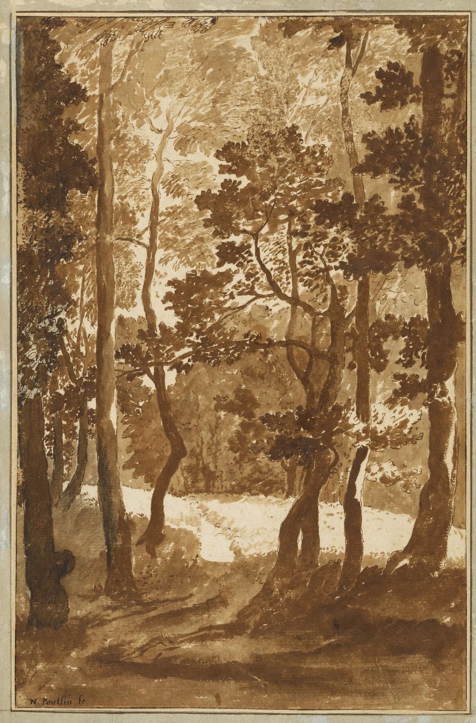 A Path Leading Into A Forest Clearing Wall Art by Nicolas Poussin - Canvas Print