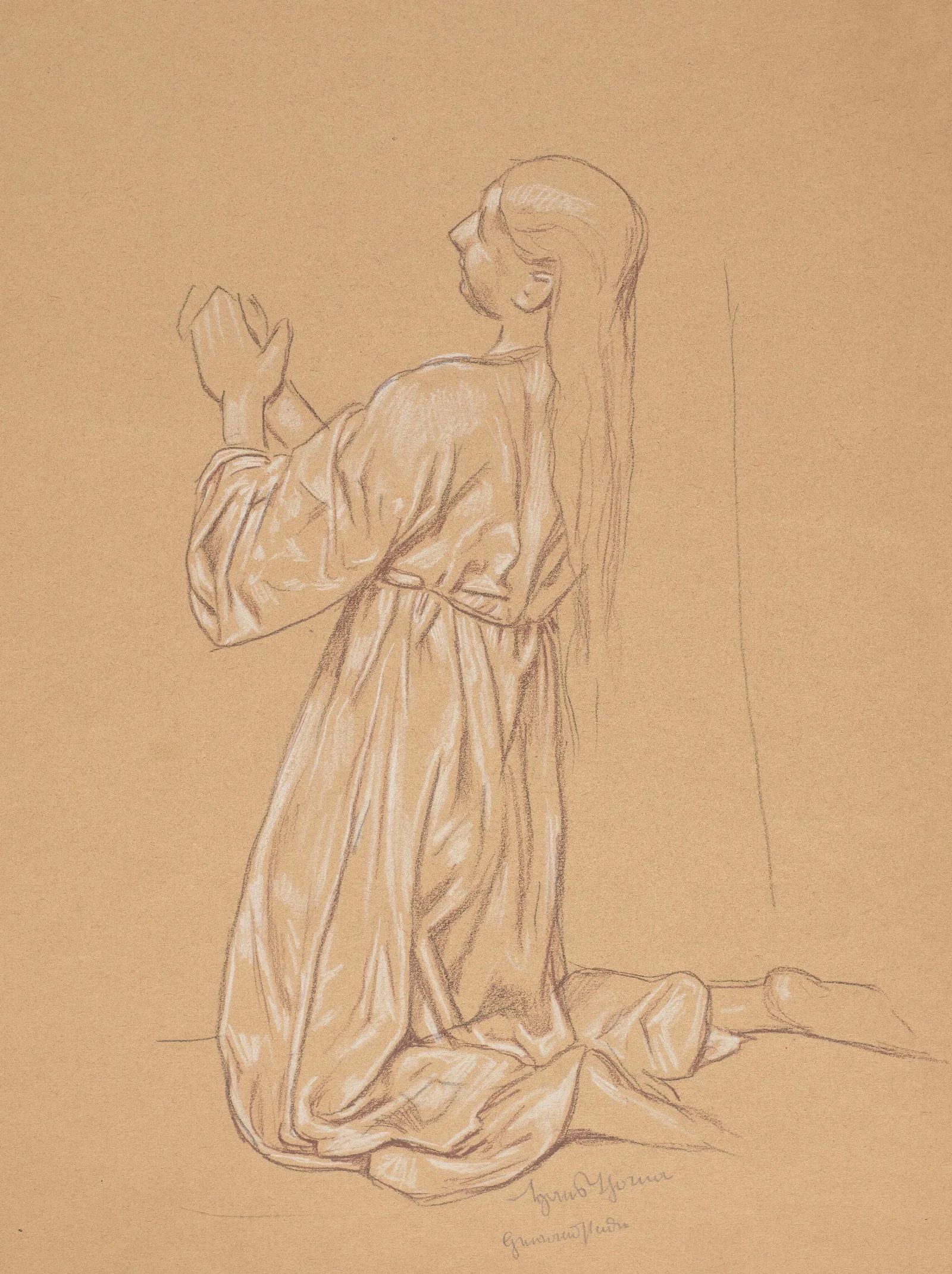 Kneeling Mary Magdalene Wall Art by Hans Thoma - Canvas Print