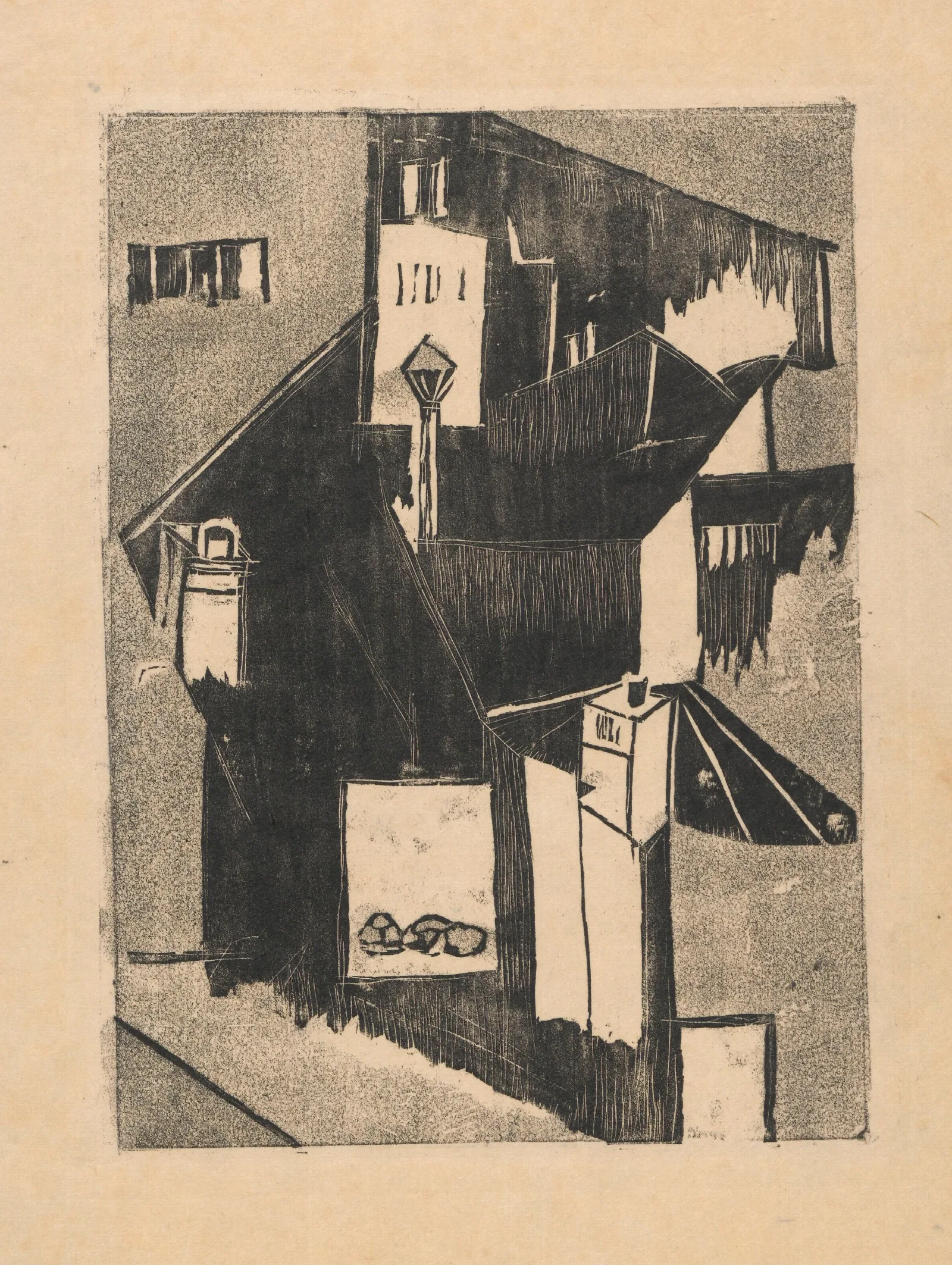 Street With A Light Post Wall Art by Tadeusz Makowski - Canvas Print
