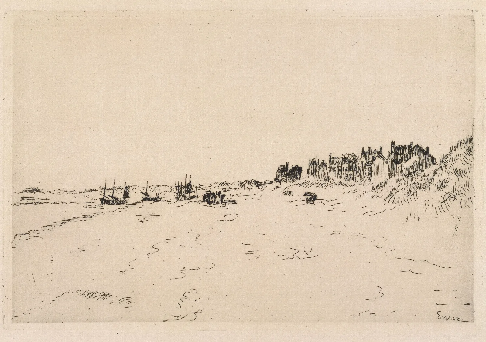 Beach At La Panne Wall Art by James Ensor - Canvas Print