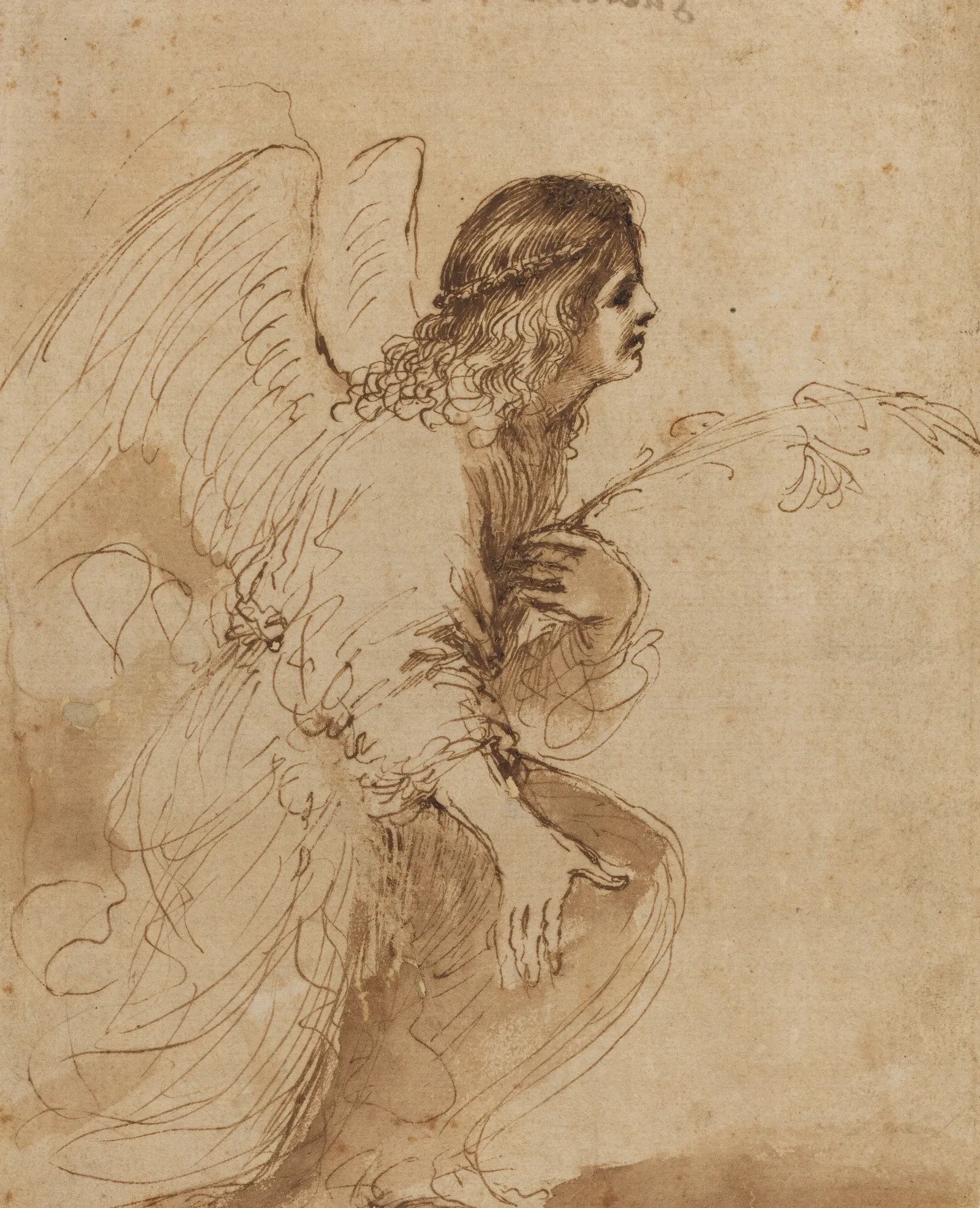 The Angel Of The Annunciation 3 Wall Art by Guercino - Canvas Print