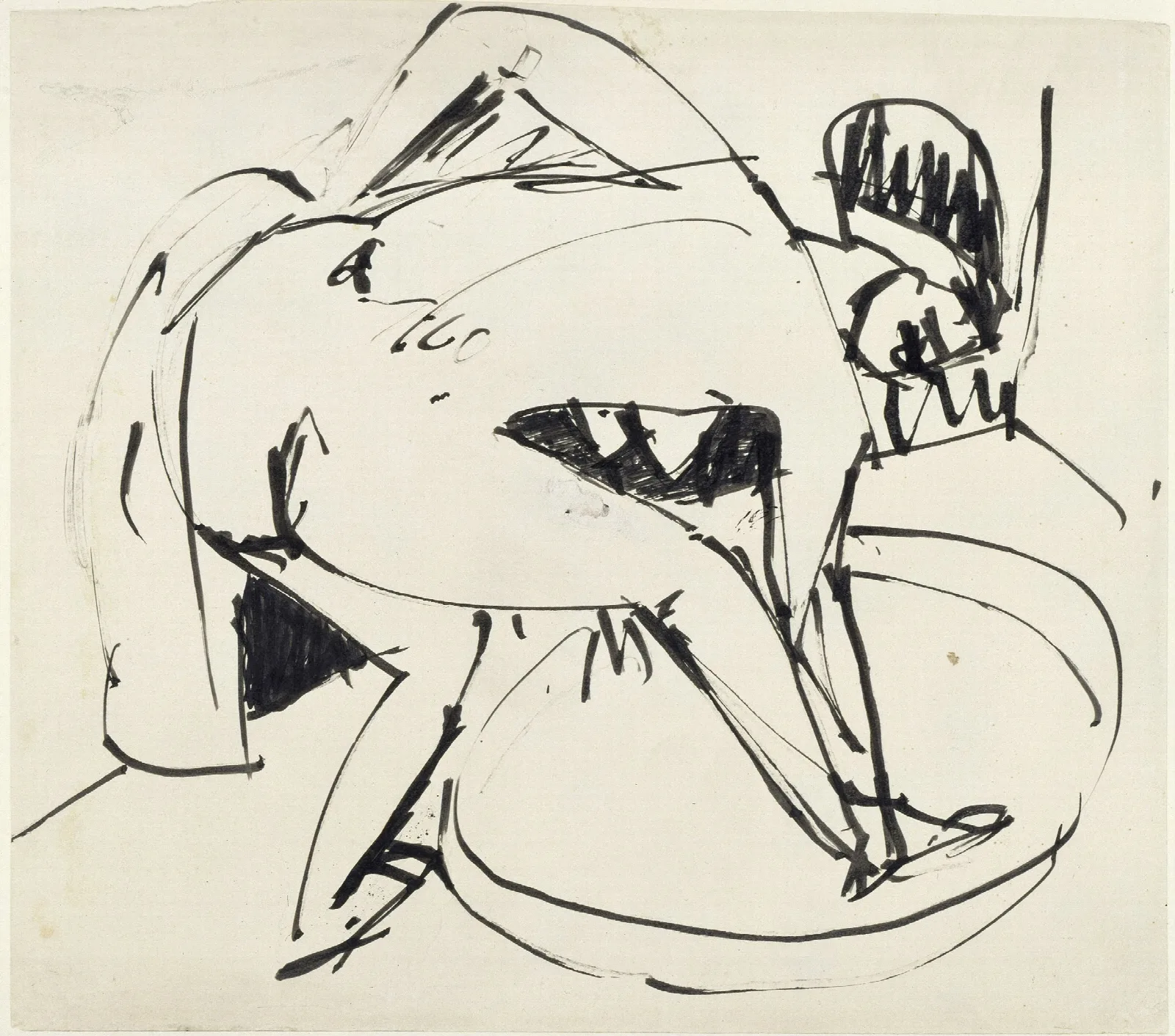 Girl In Tub Wall Art by Ernst Ludwig Kirchner - Canvas Print
