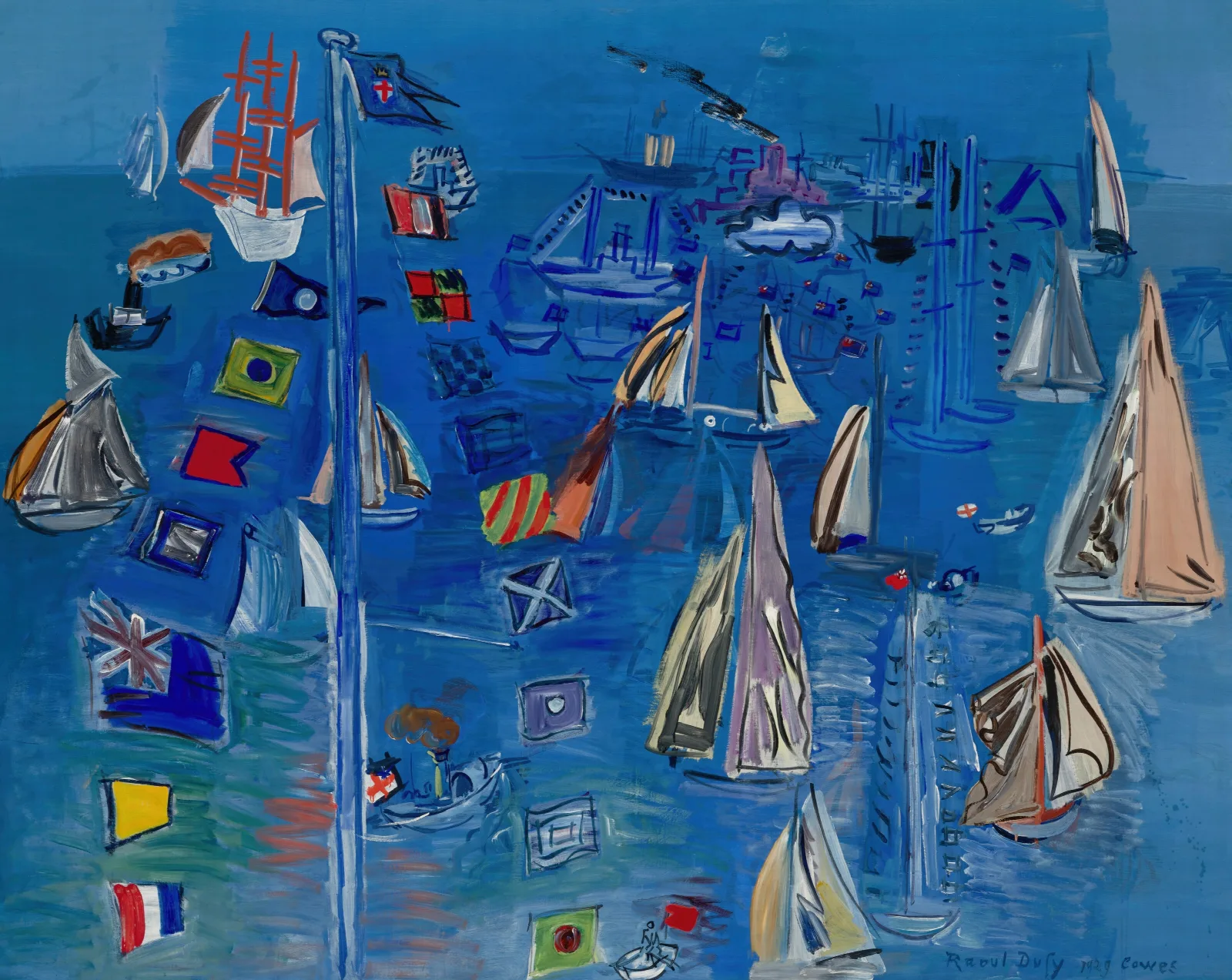 Regates A Cowes 3 Wall Art by Raoul Dufy - Canvas Print