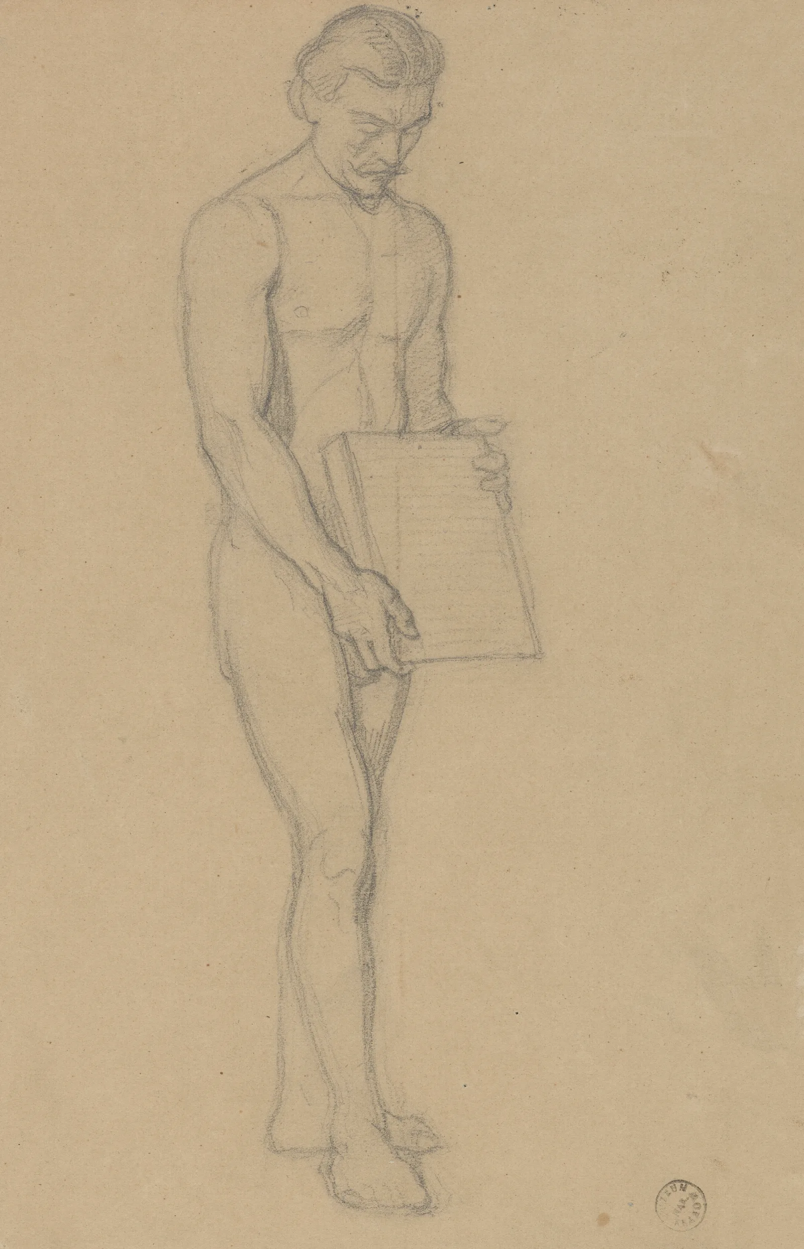 Study Of Figures For The Painting Queen Jadwigas Oath 2 Wall Art by Józef Simmler - Canvas Print