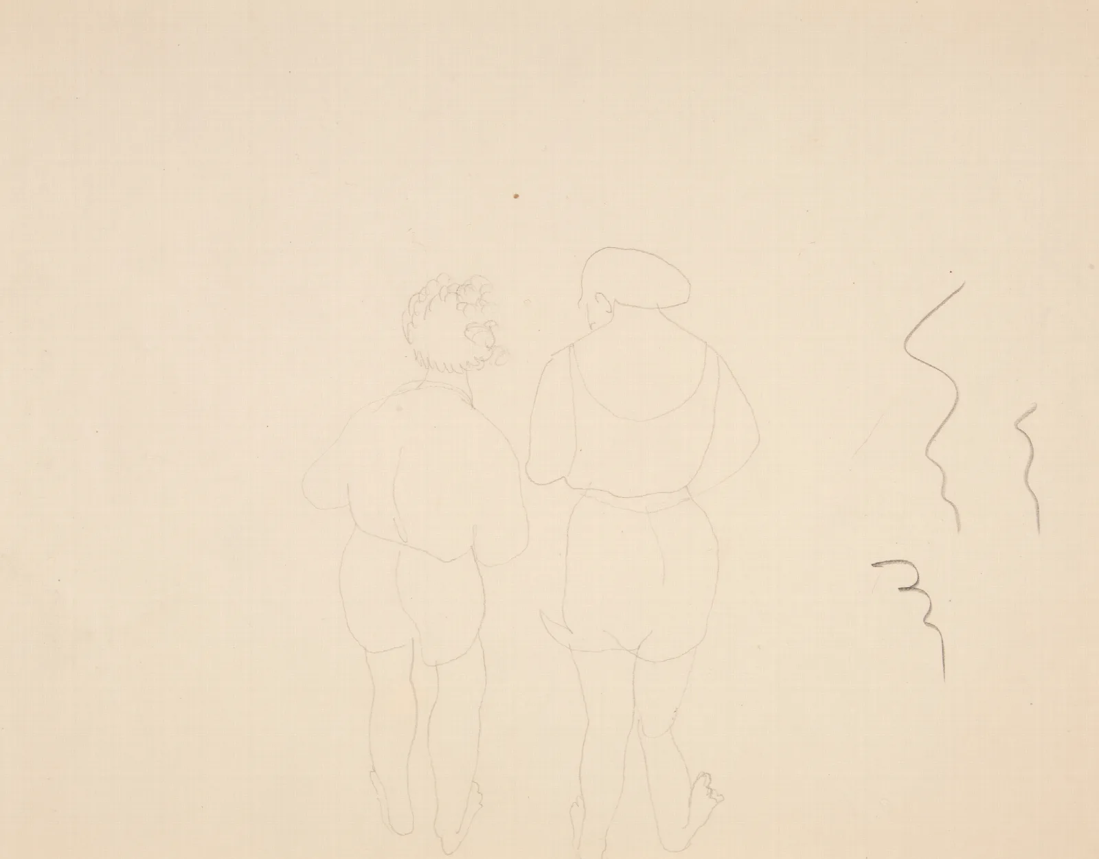 Two Woman Bathers Seen From Behind Wall Art by Charles Demuth - Canvas Print