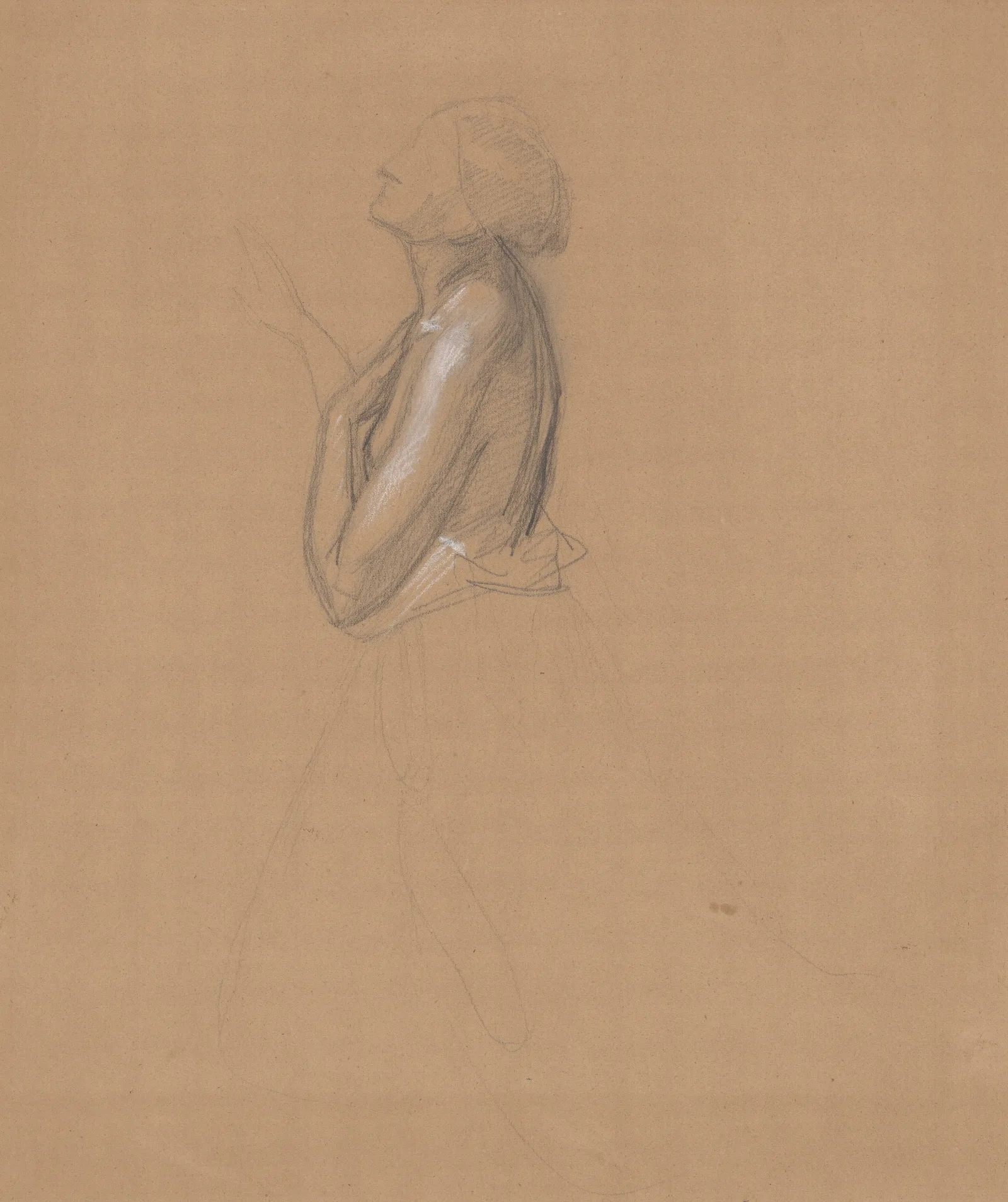 Study Of The Queen Figure For The Painting Queen Jadwigas Oath 2 Wall Art by Józef Simmler - Canvas Print