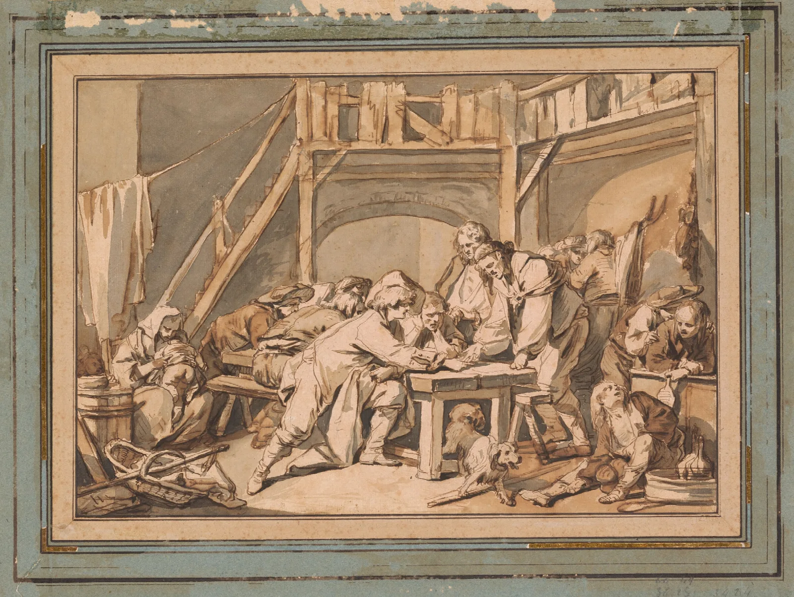 The Game Of Morra Wall Art by Jean-Baptiste Greuze - Canvas Print