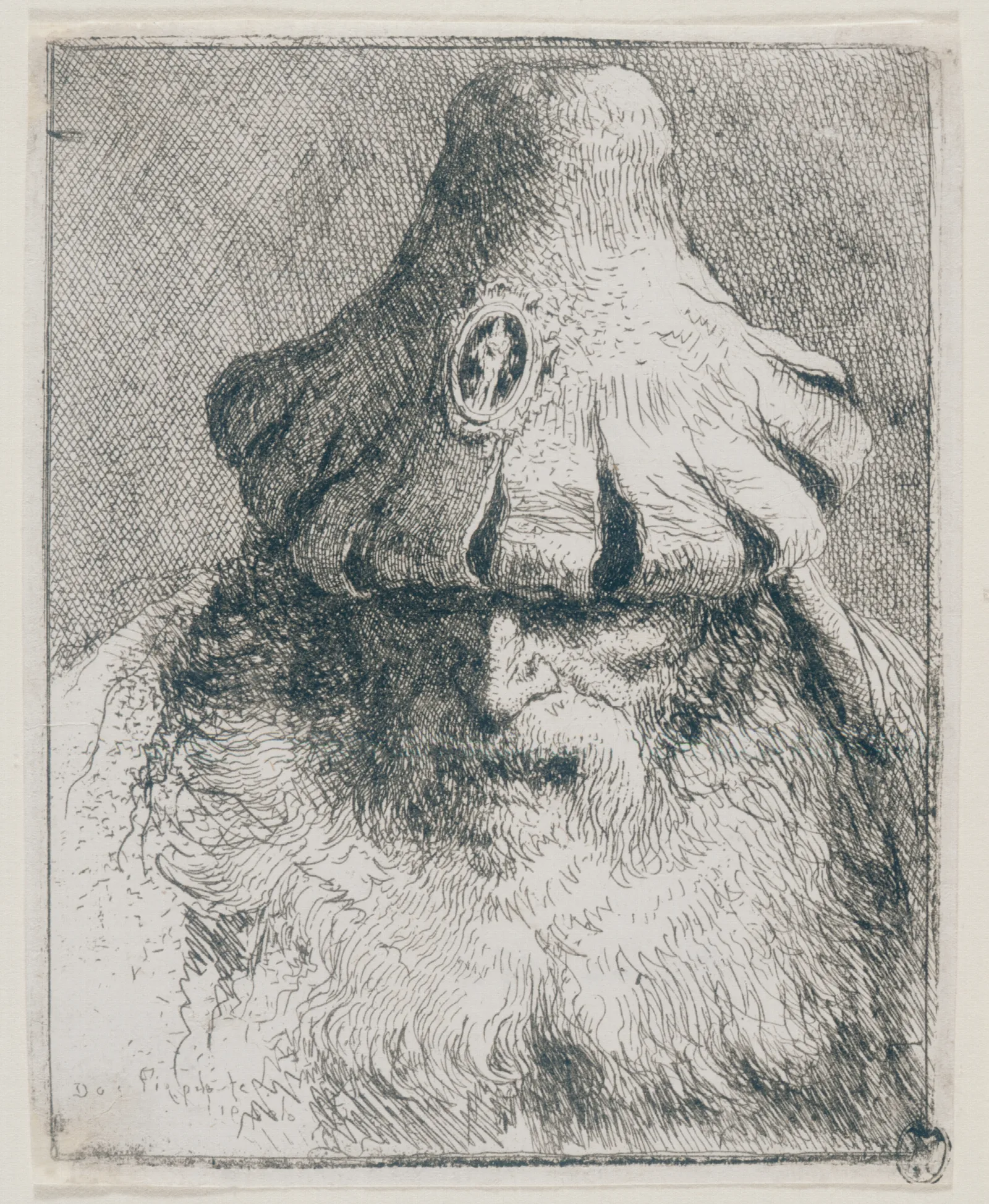 Old Man With Conical Hat Wall Art by Giovanni Domenico Tiepolo - Canvas Print