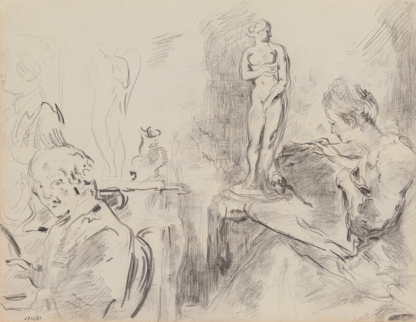 The Model 5 Wall Art by James Ensor - Canvas Print