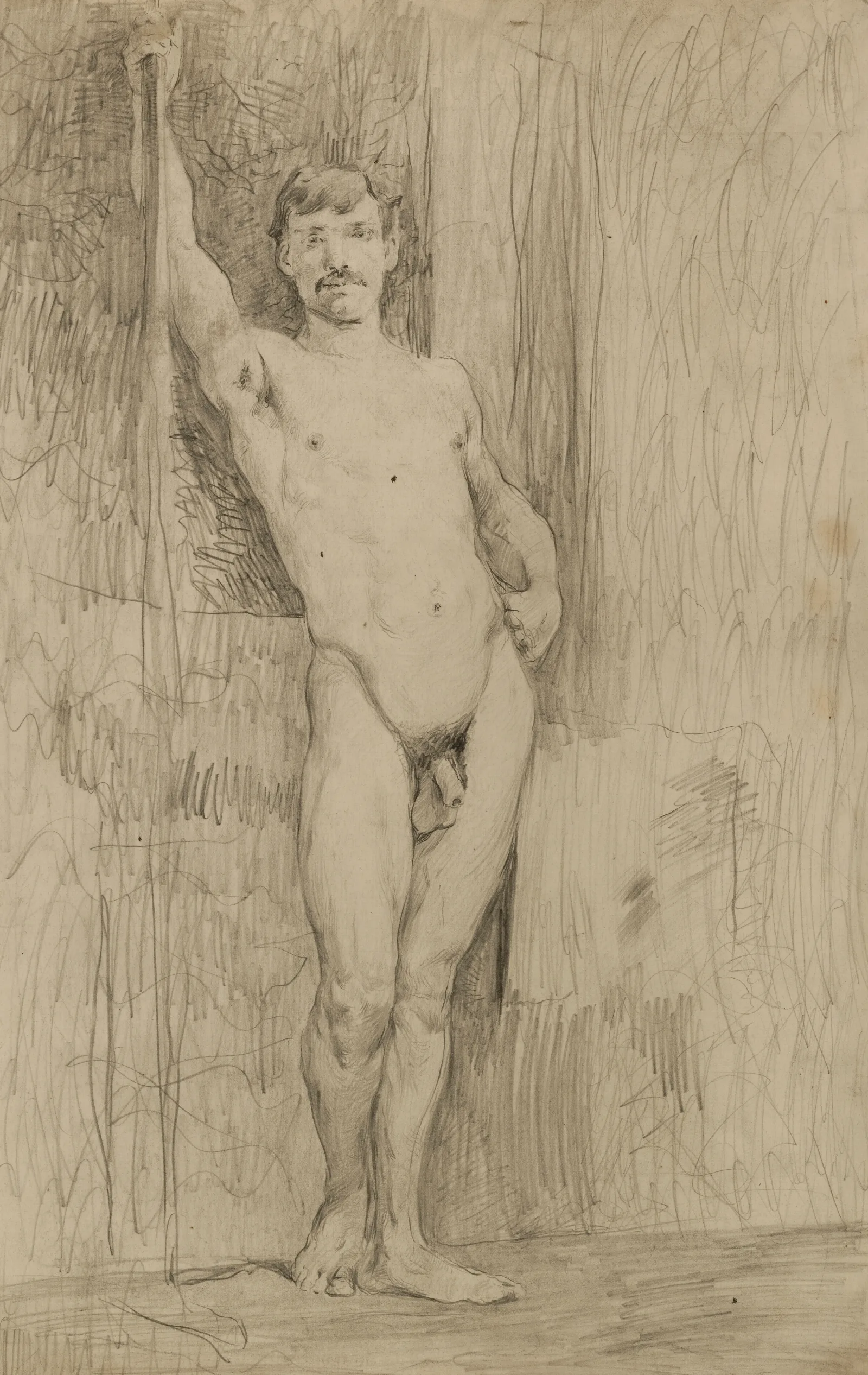 Drawings Study Of Standing Male Nude 2 by Kenyon Cox (1896) Wall Art by Kenyon Cox - Canvas Print