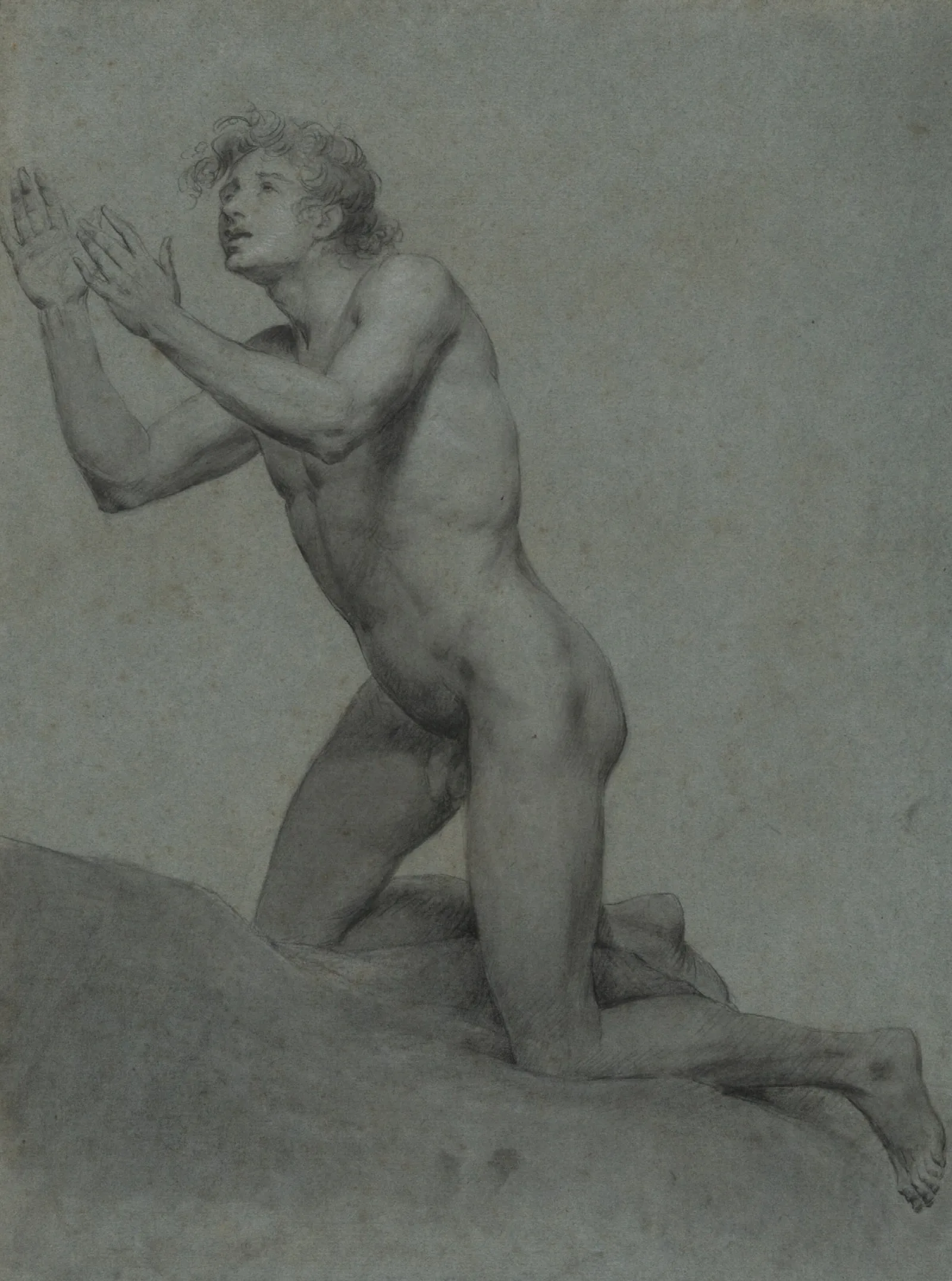 Sketch Of A Male Nude Life Study 2 Wall Art by John Trumbull - Canvas Print