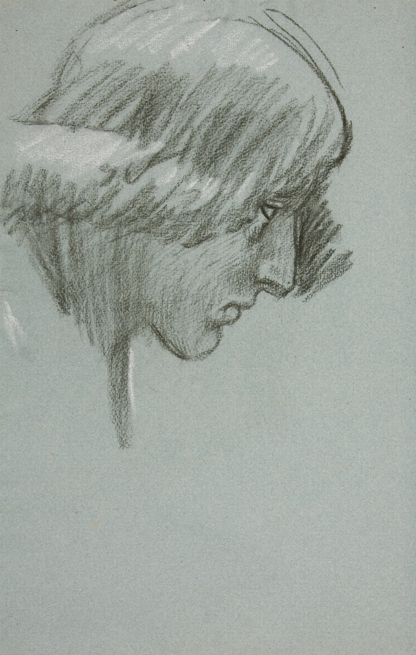 Study Of A Young Mans Face In Profile Wall Art by Edwin Austin Abbey - Canvas Print