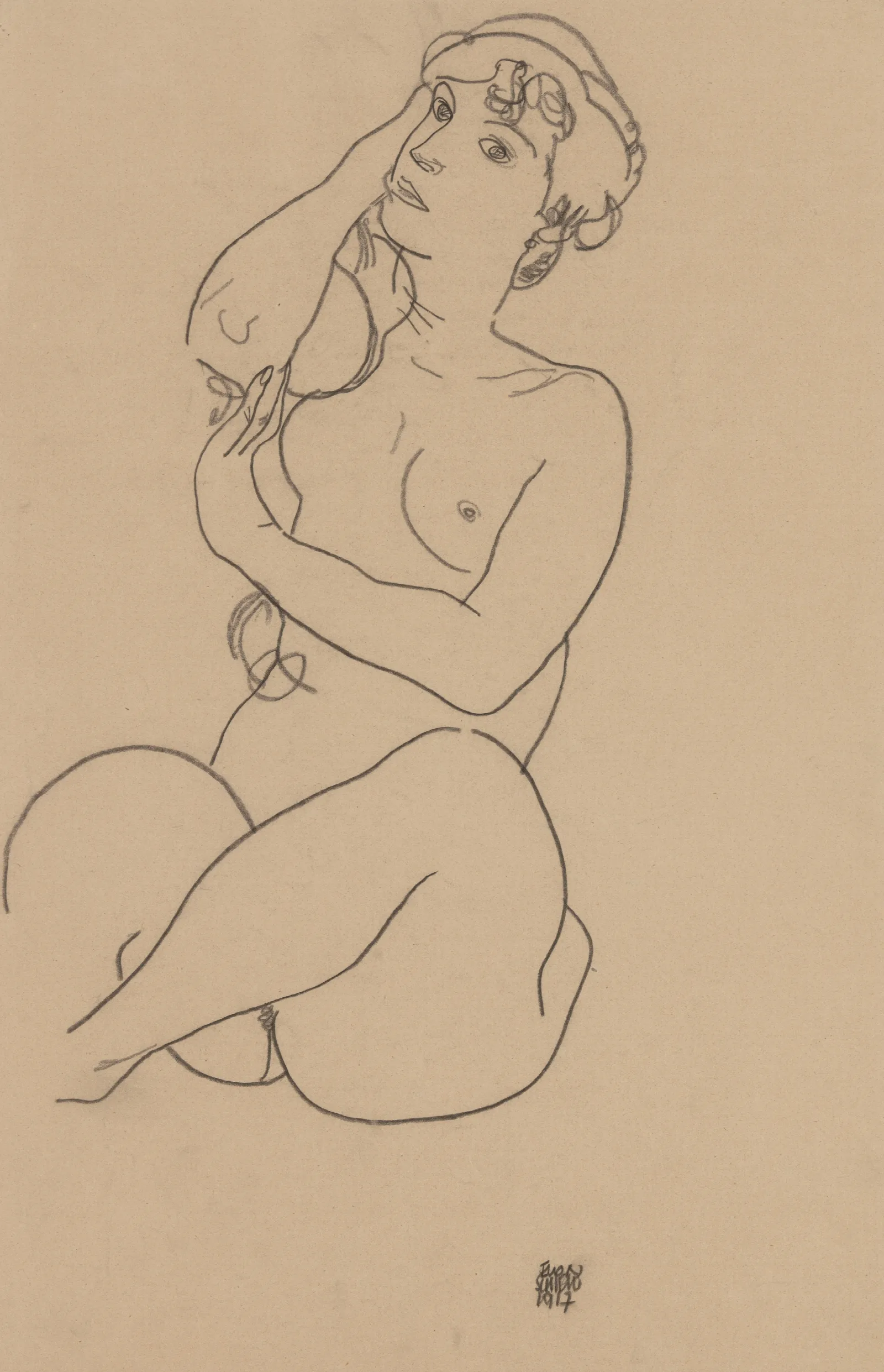 Nude 15 Wall Art by Egon Schiele - Canvas Print