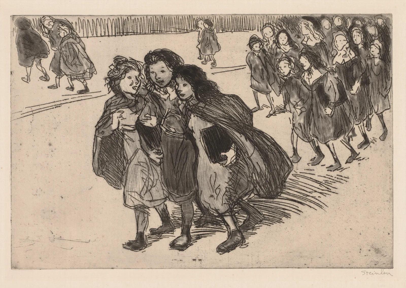 Coming From School Wall Art by Théophile Alexandre Steinlen - Canvas Print