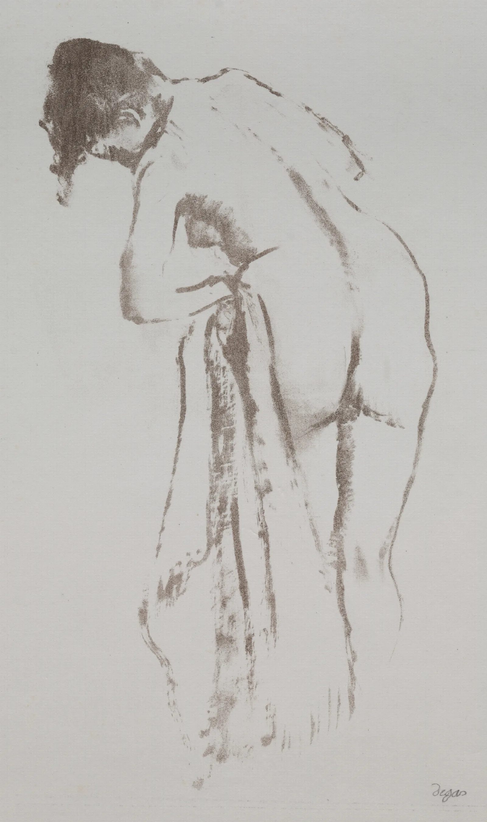 Nude Woman With Towel Standing Wall Art by Edgar Degas - Canvas Print