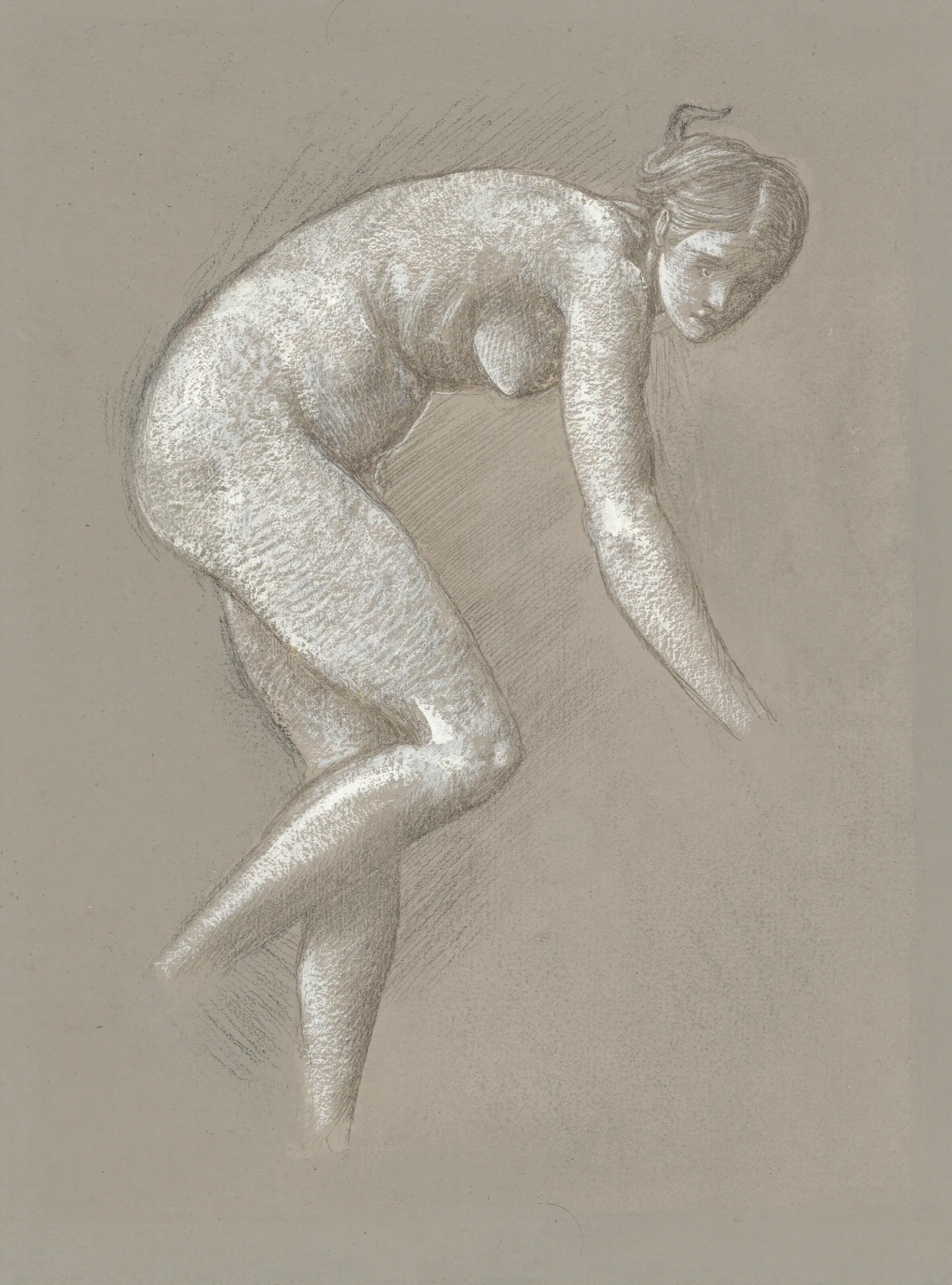 Female Nude Study 8 Wall Art by Sir Edward Coley Burne-Jones - Canvas Print