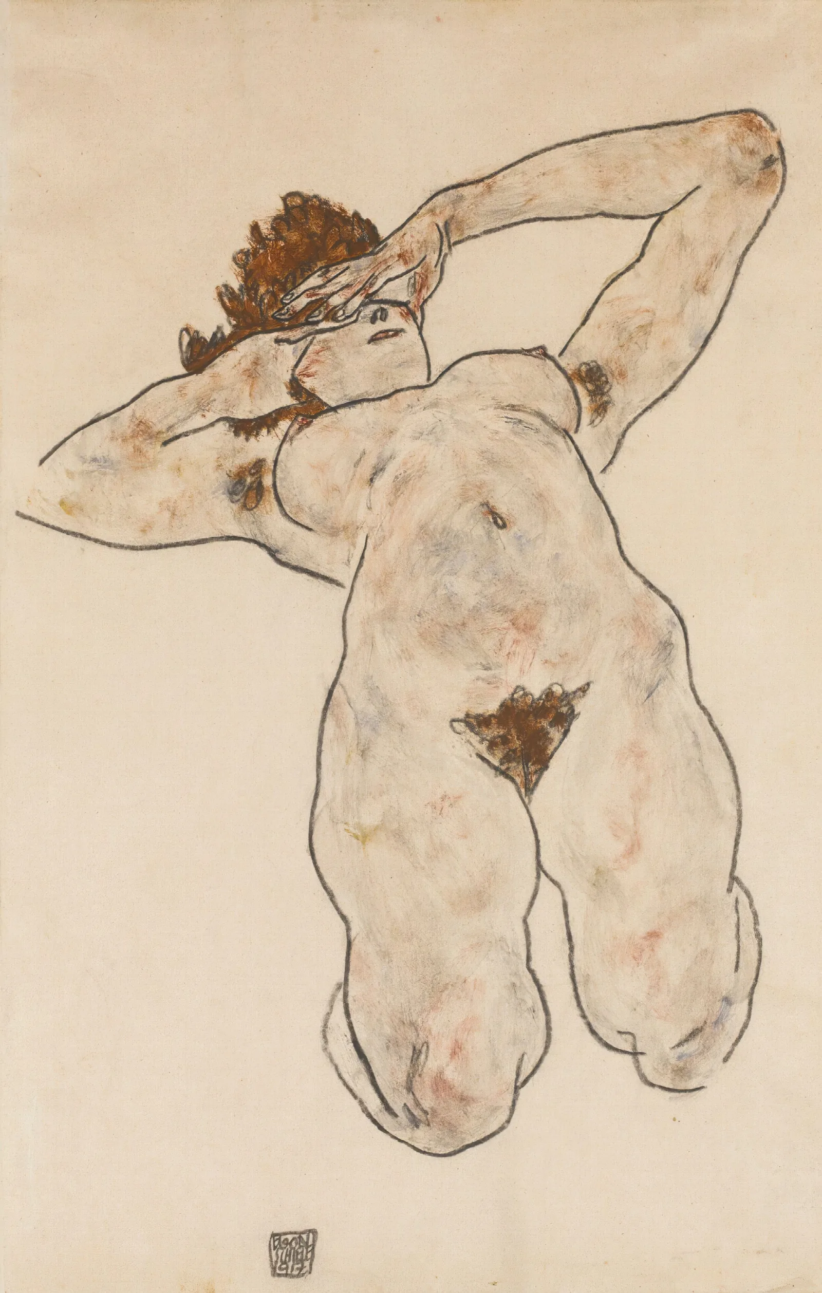 Akt Nude Wall Art by Egon Schiele - Canvas Print