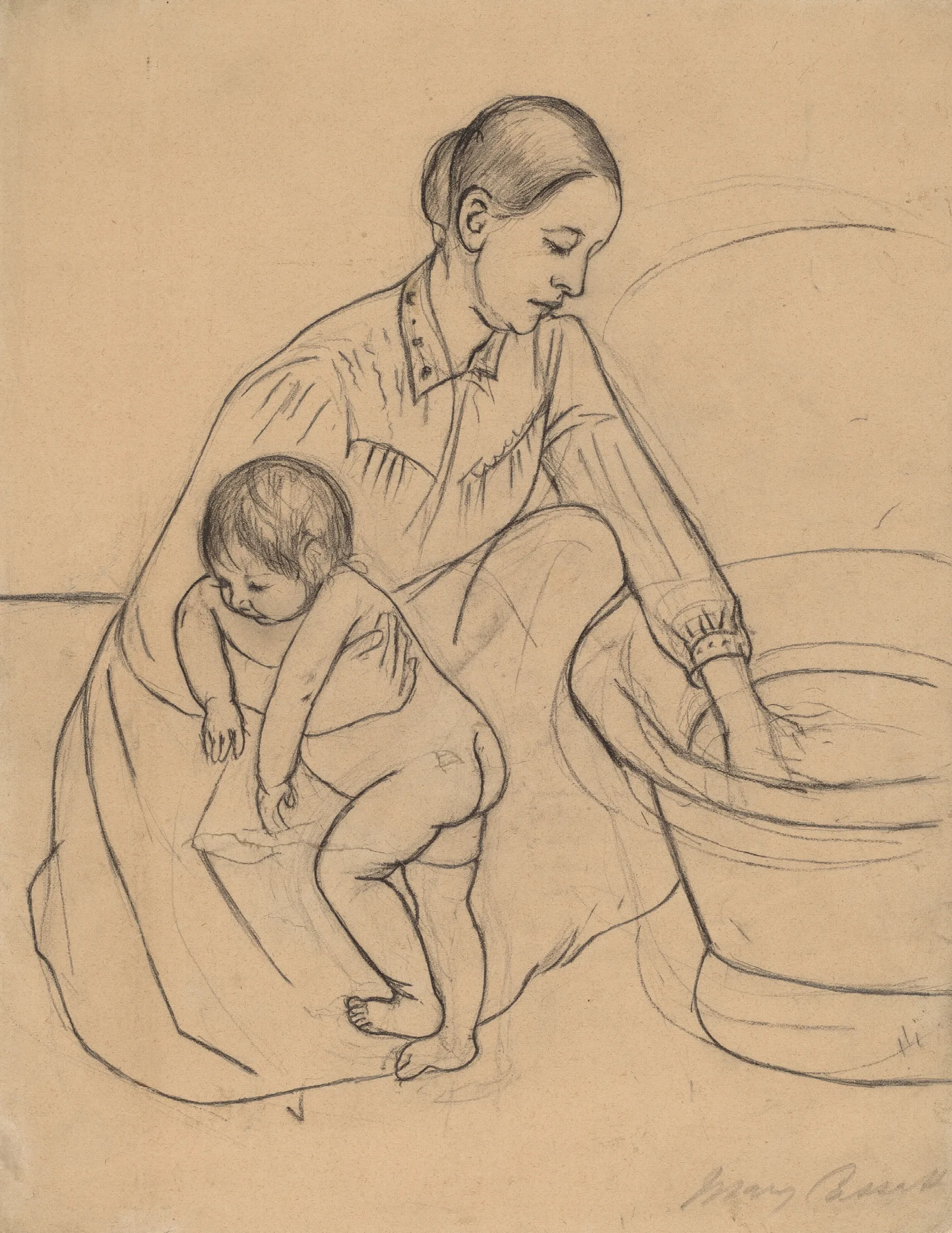 The Bath Recto Wall Art by Mary Cassatt - Canvas Print