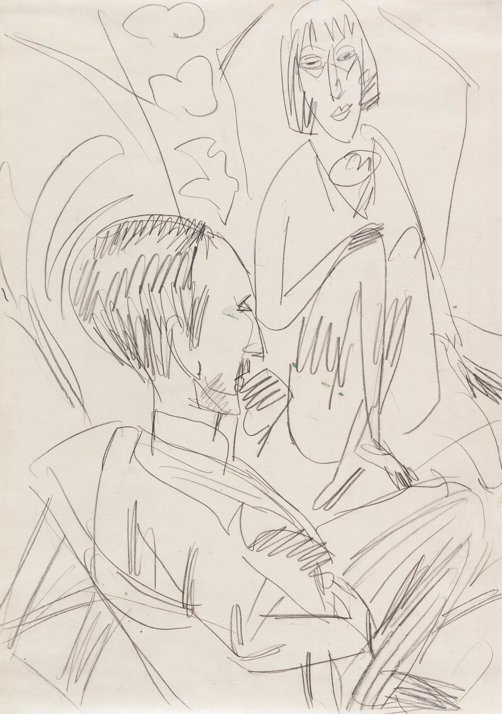 Gewecke Und Erna Wall Art by Ernst Ludwig Kirchner - Canvas Print