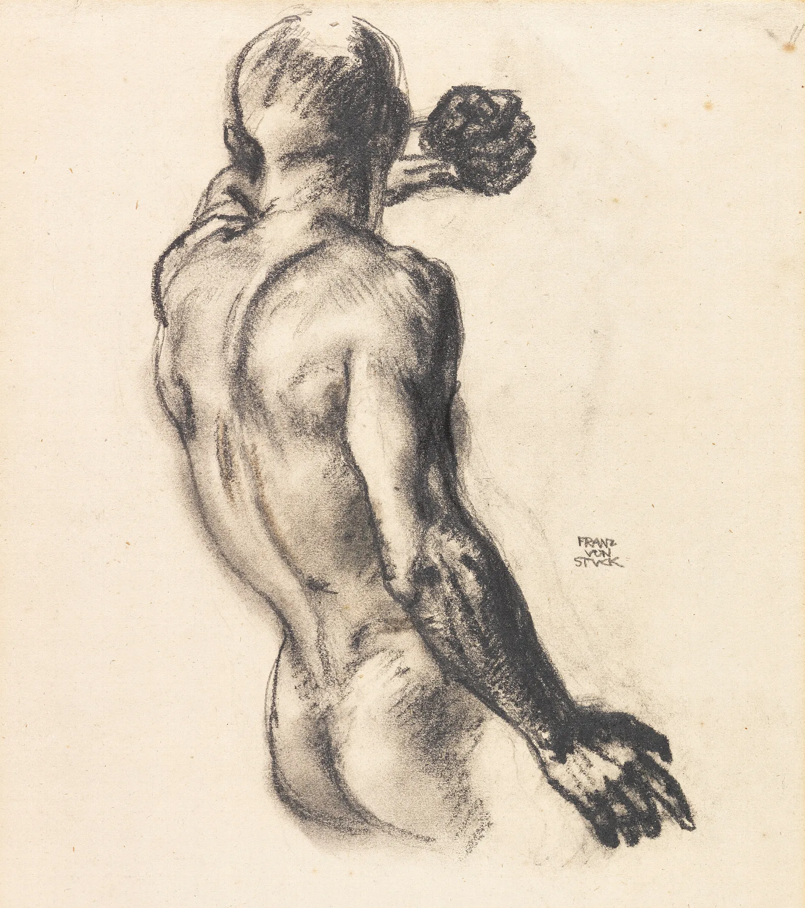 Mannlicher Ruckenakt Studie Zu Medusa Wall Art by Franz von Stuck - Canvas Print