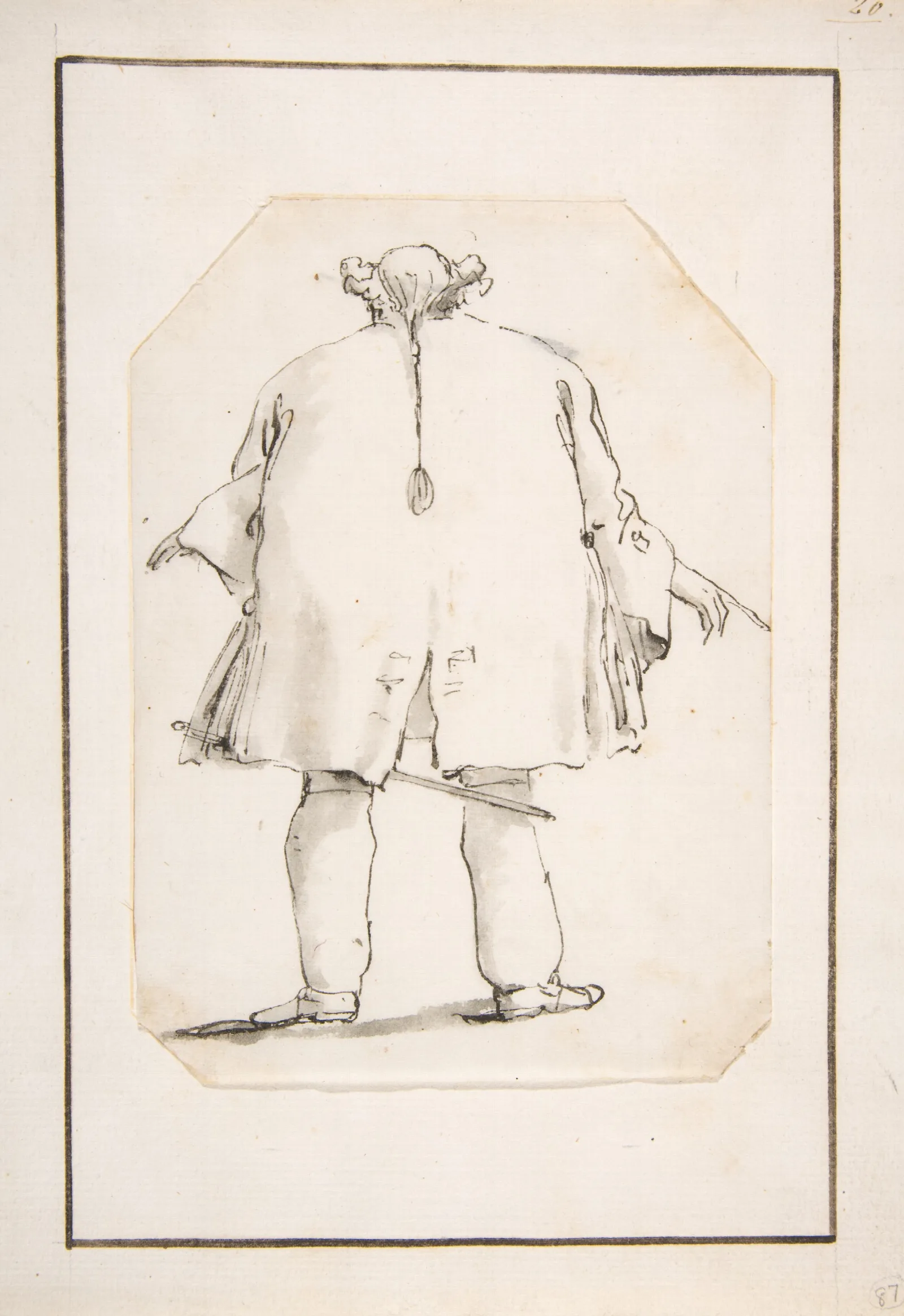 Caricature Of A Fat Man Seen From Behind Wall Art by Giovanni Battista Tiepolo - Canvas Print