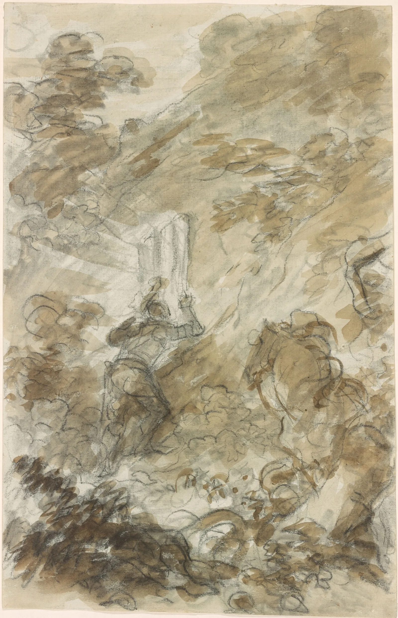 Pinabello Is Drawn To The Light From Merlins Cave Wall Art by Jean-Honoré Fragonard - Canvas Print