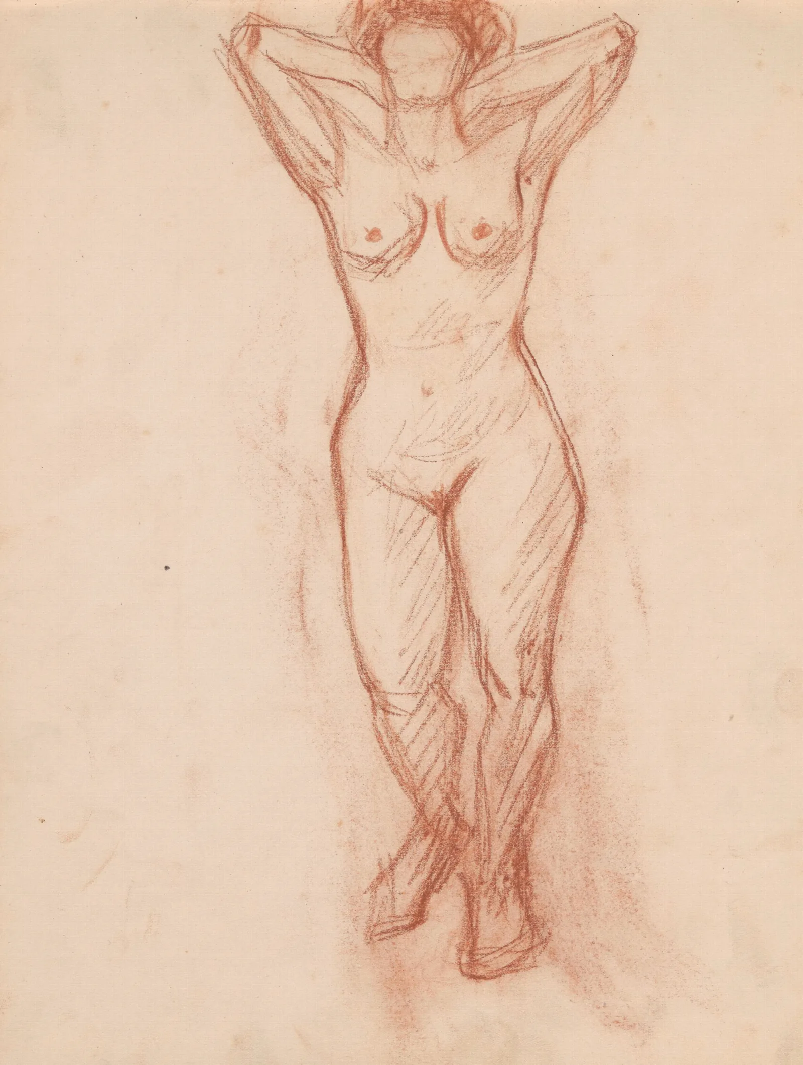 Standing Nude 16 Wall Art by Jules Schmalzigaug - Canvas Print