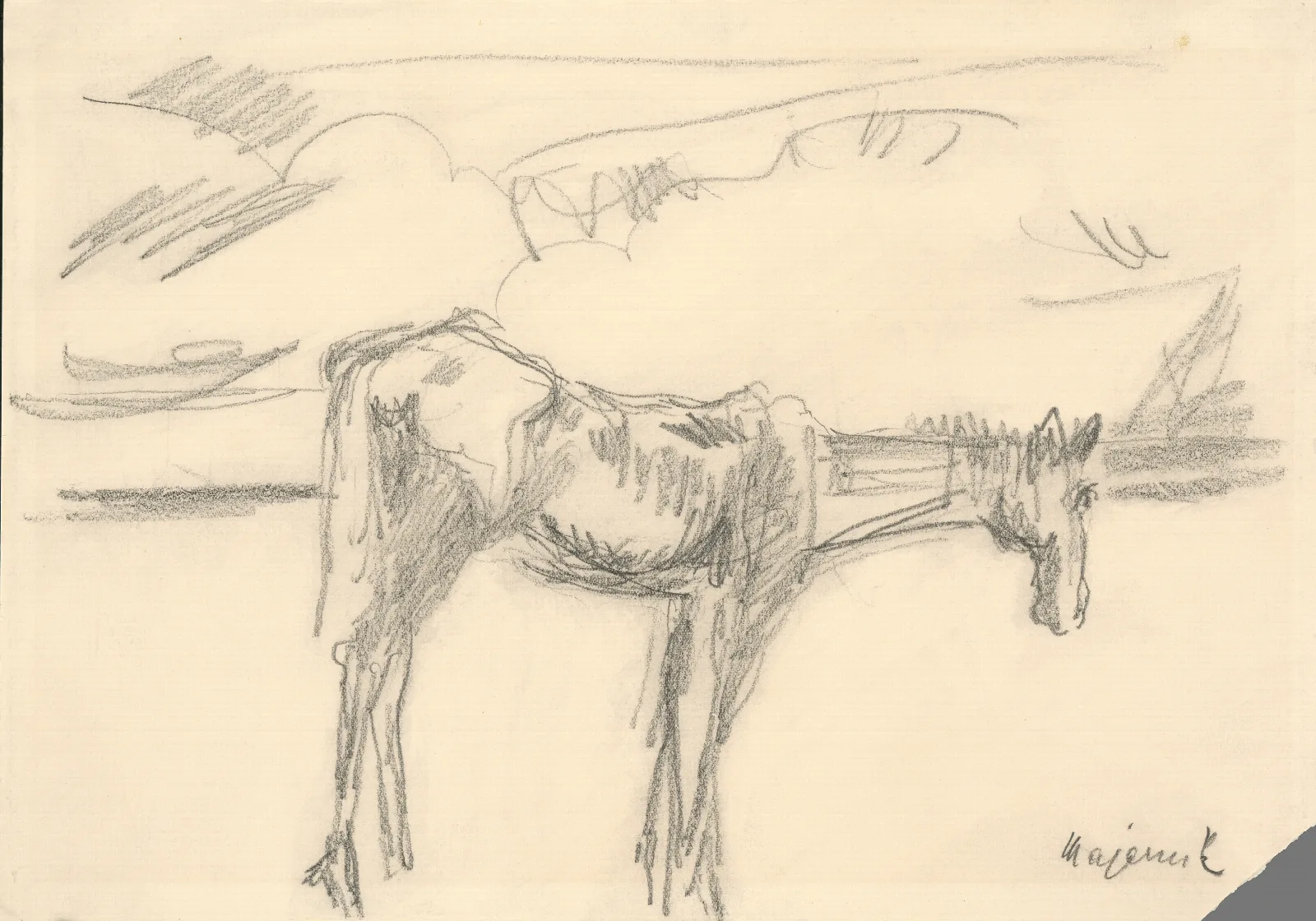 Lonely Horse Wall Art by Cyprián Majerník - Canvas Print