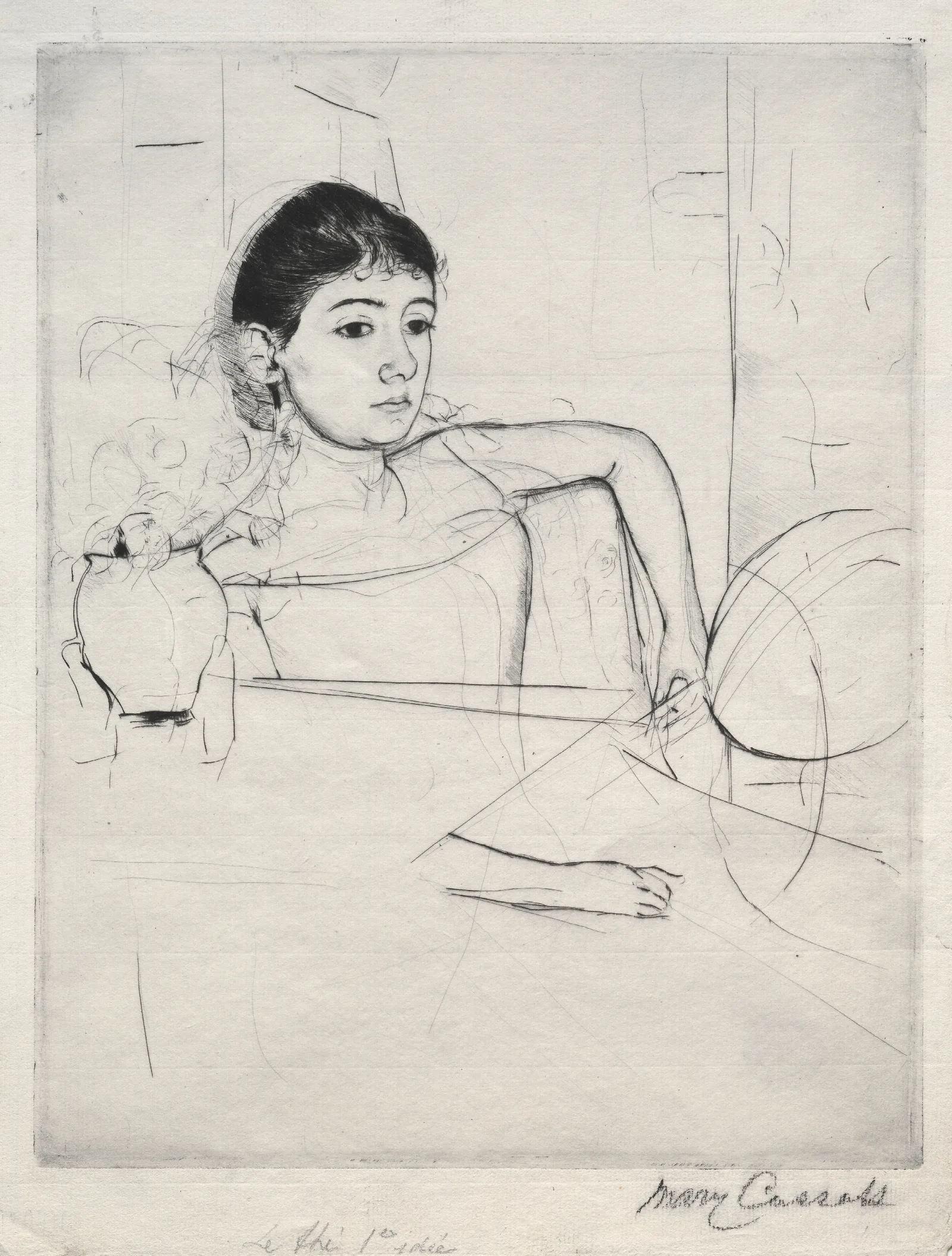 Mimi As A Brunette Wall Art by Mary Cassatt - Canvas Print
