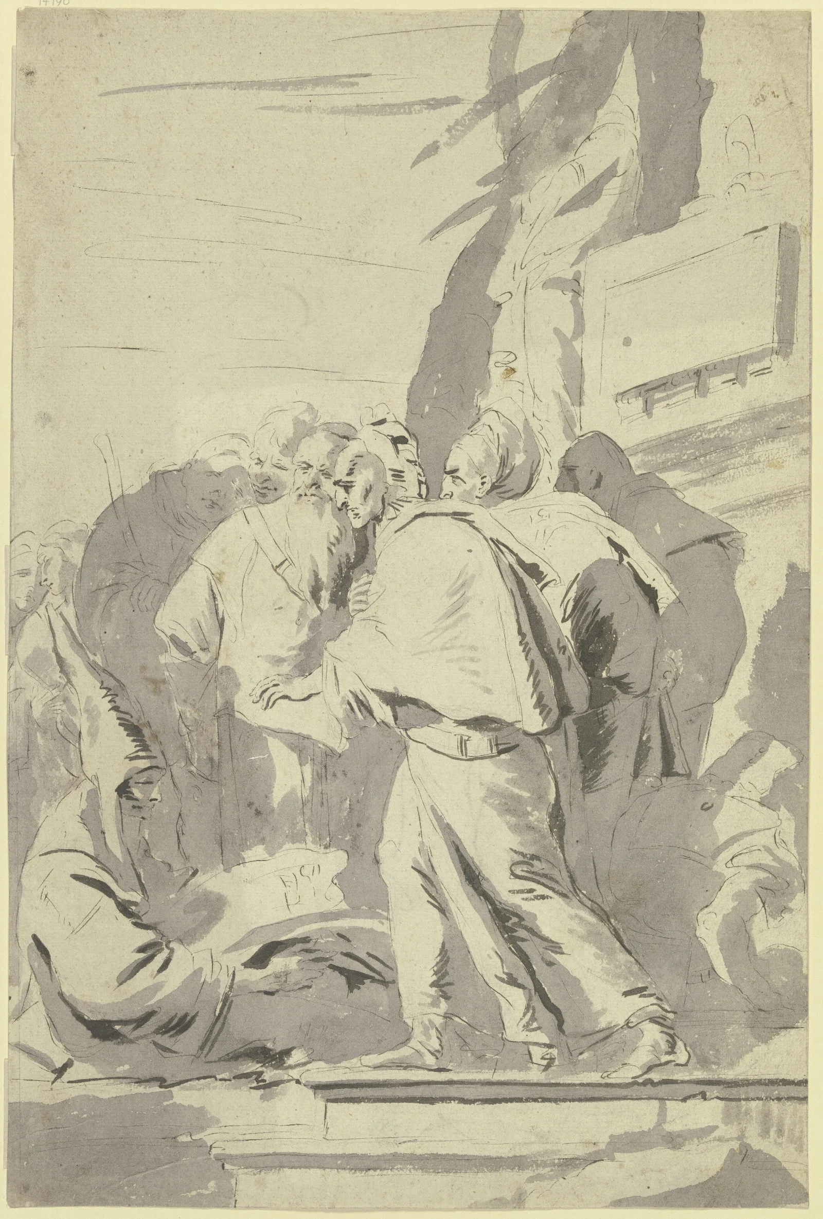 Gruppe Von Monchen Und Magiern Wall Art by Giovanni Battista Tiepolo - Canvas Print