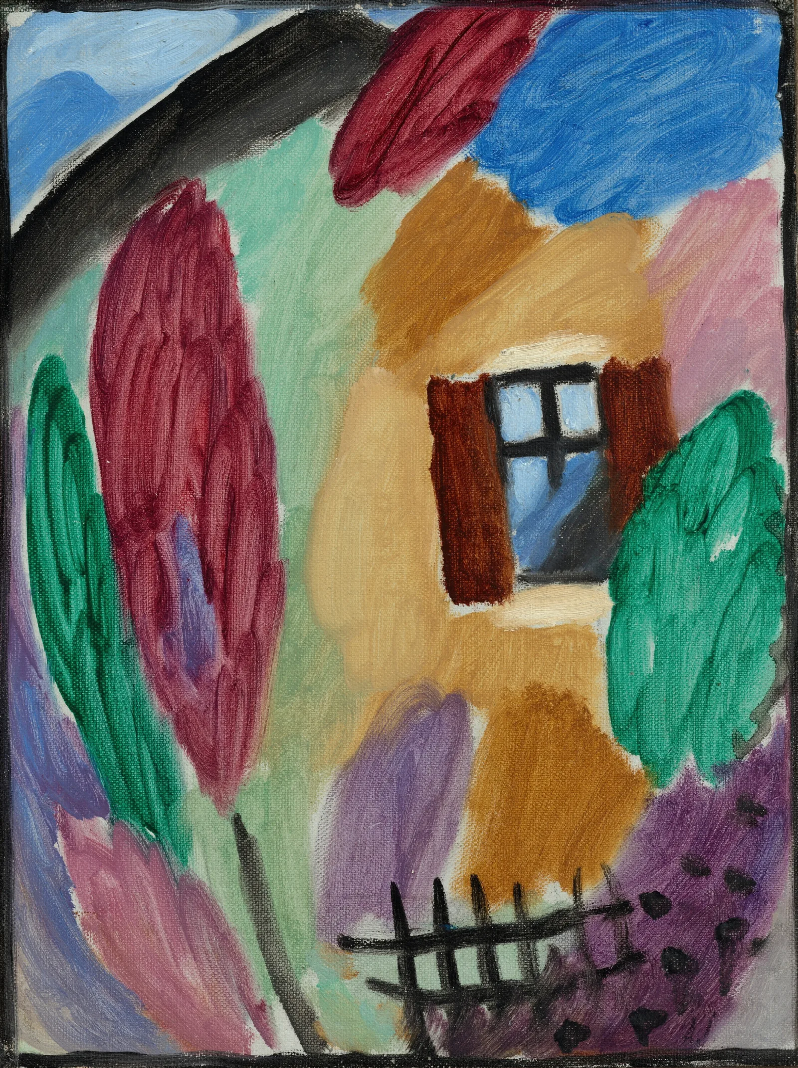Variation Mit Haus Und Gartenzaun Wall Art by Alexej von Jawlensky - Canvas Print