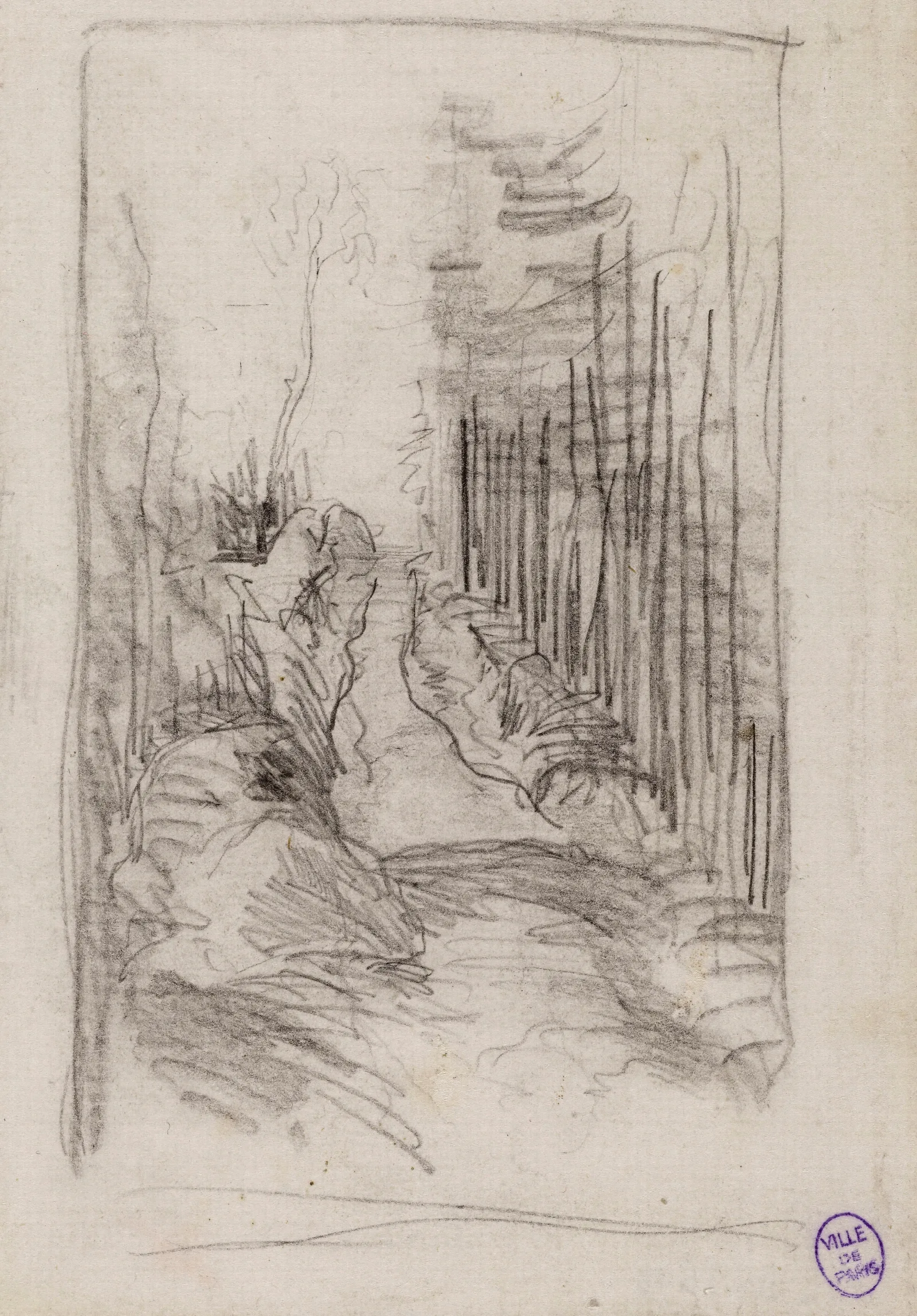 Croquis Dune Allee En Foret Wall Art by Narcisse-Virgile Diaz de La Peña - Canvas Print