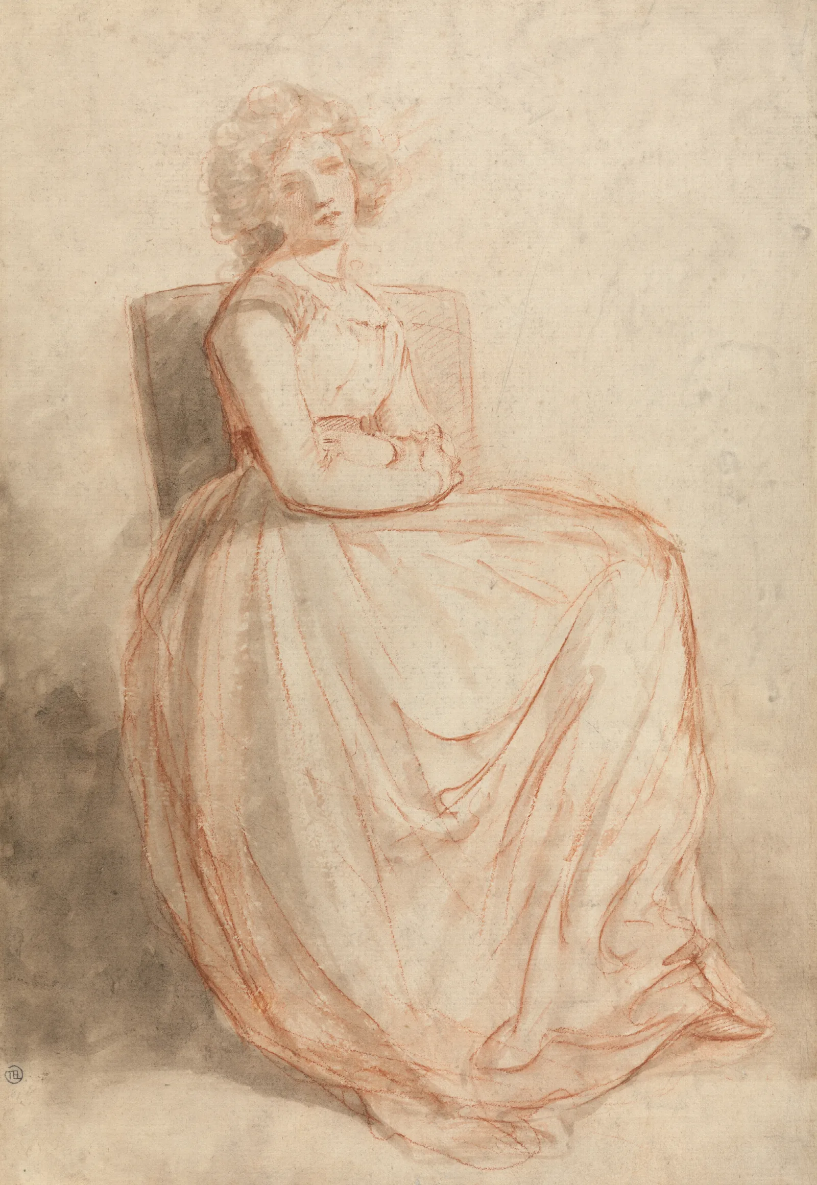 Study Of A Seated Woman 13 Wall Art by John Hoppner - Canvas Print